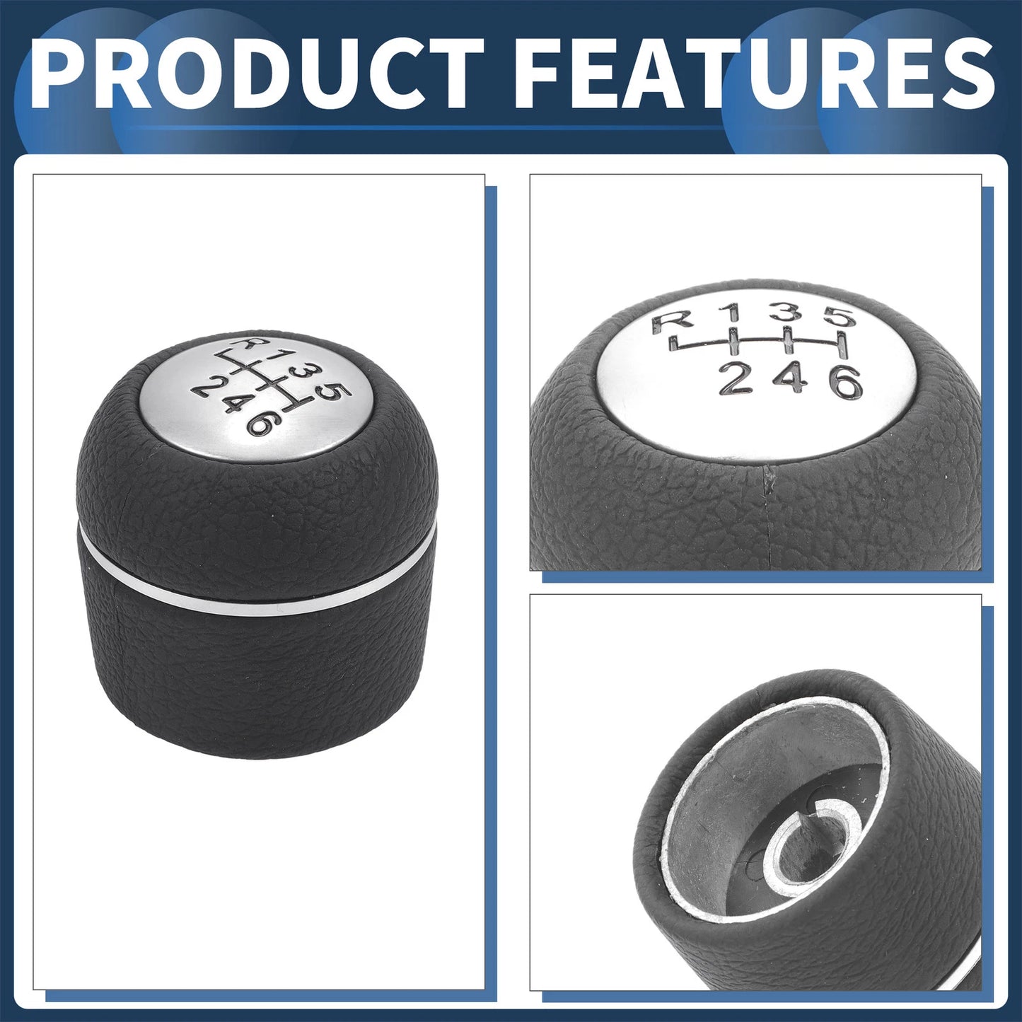 6 Speed Manual Gear Shifter Knob for Alfa Romeo 159 (2005–2012) Black Plastic