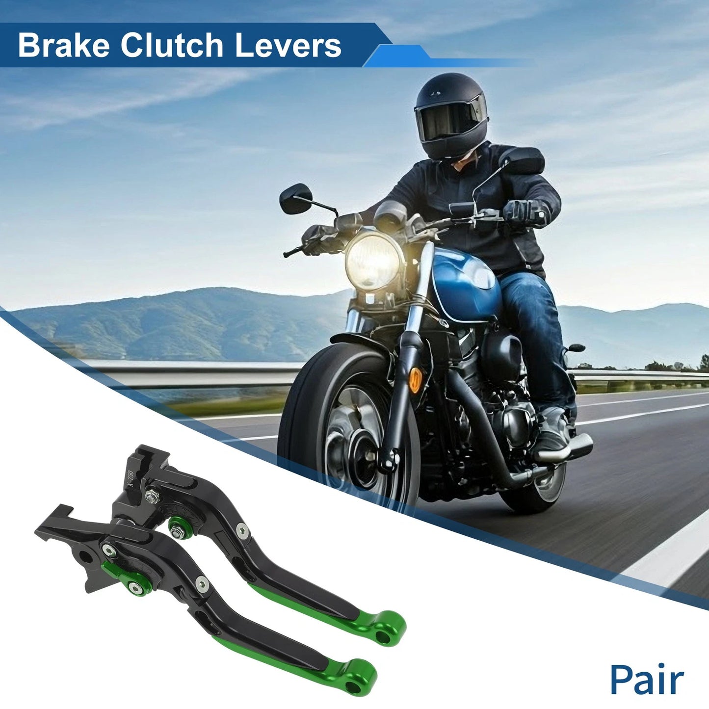 Adjustable Brake Clutch Levers for Kawasaki Z650RS (2022) Black Green