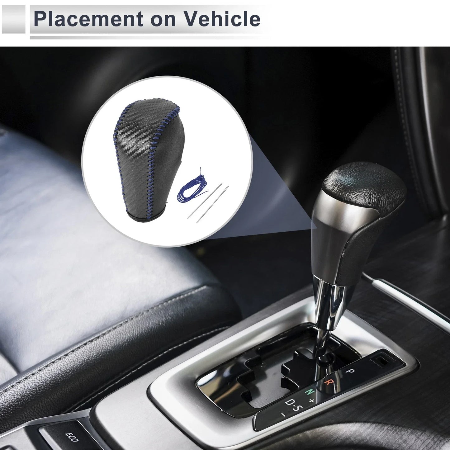 Gear Shift Knob Cover for BMW 3 Series (2004-2012) Black Carbon Fiber