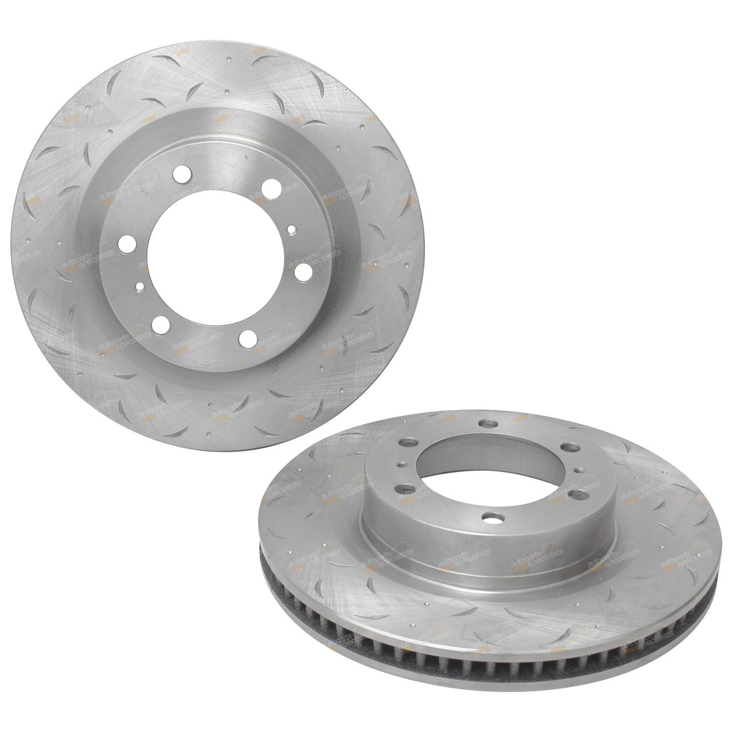 2 Front Slotted Dimpled Disc Brake Rotors for Prado GRJ150 KDJ150 (2009–2019)