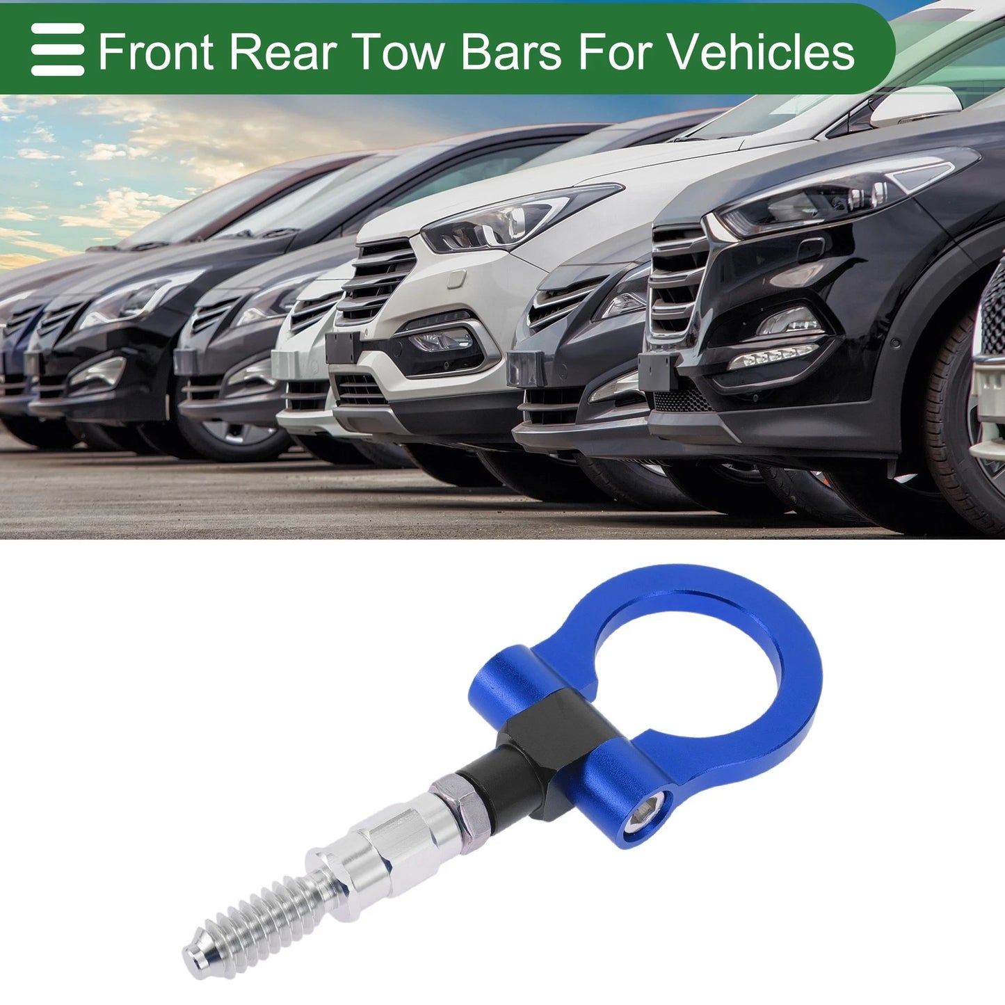 Tow Hook Set for Ford Focus (1998–2025) 15.6mm Aluminum Alloy Blue