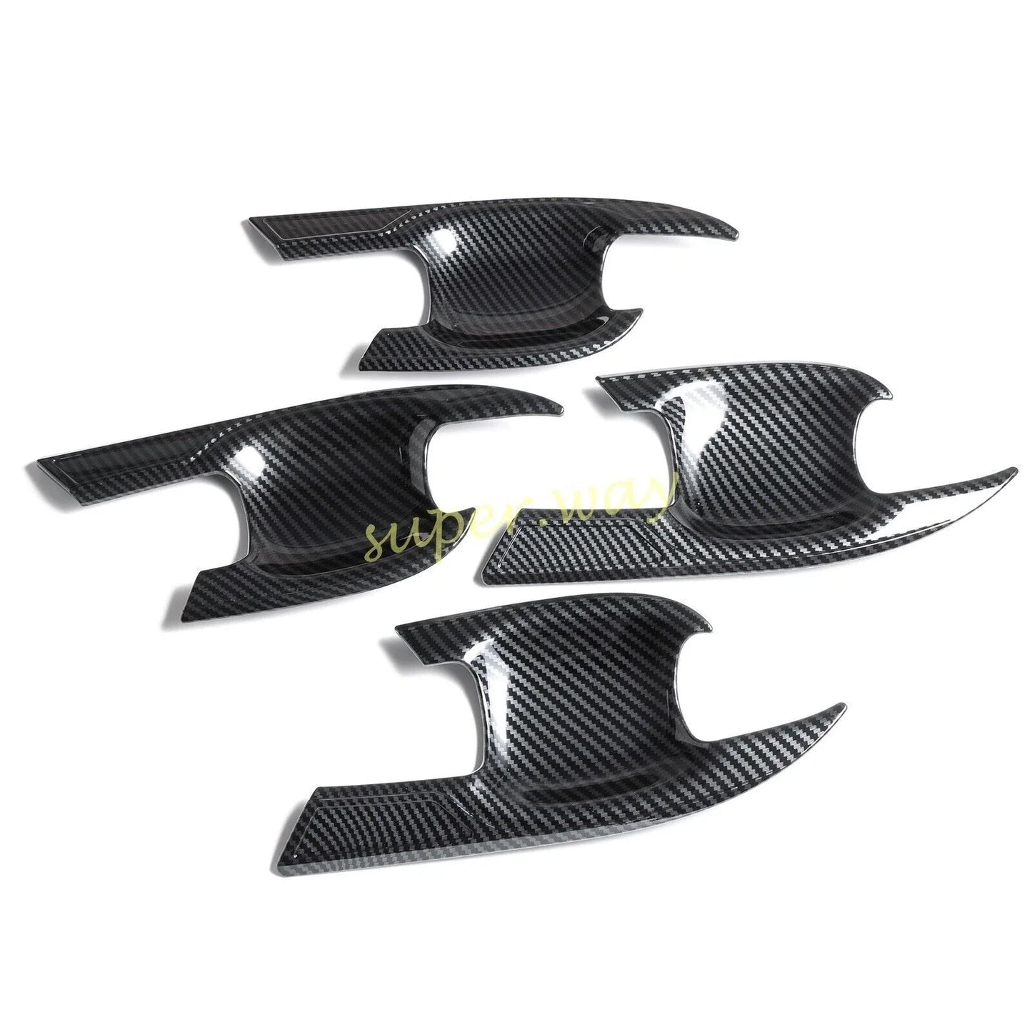 ABS Carbon Fiber Door Handle Bowl Cup Covers for Toyota Highlander (2020–2024)