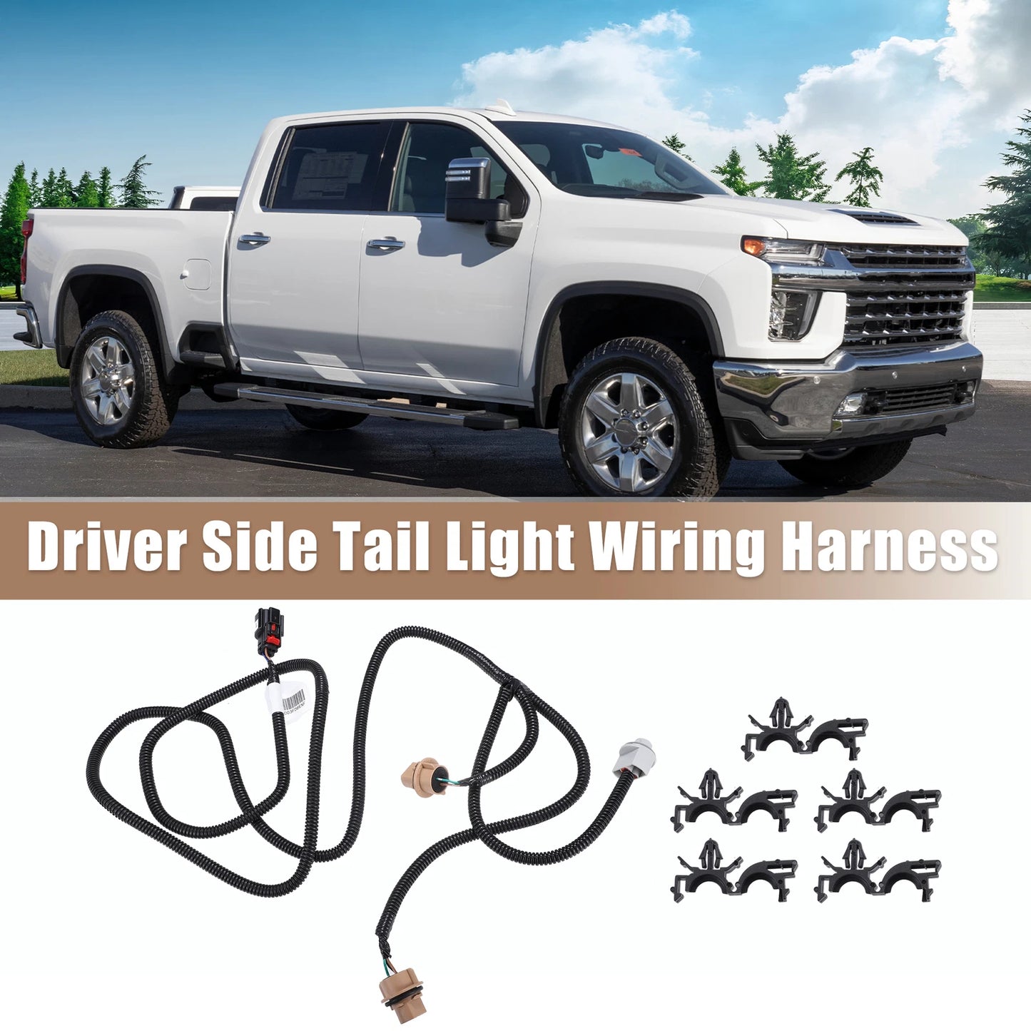 Set of 1 Tail Light Lamp Wiring Harness for Chevrolet GMC Sierra