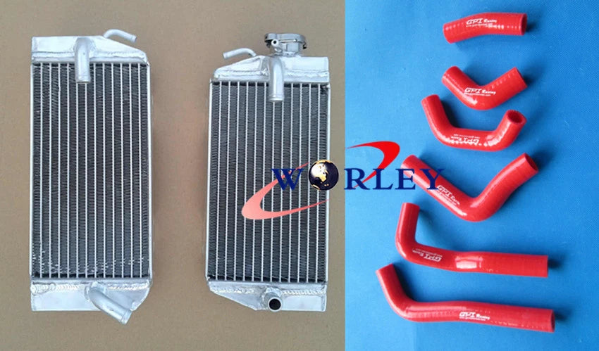 Aluminum Radiator & Hose for Honda CRF450R CRF450 (2002–2004) RED