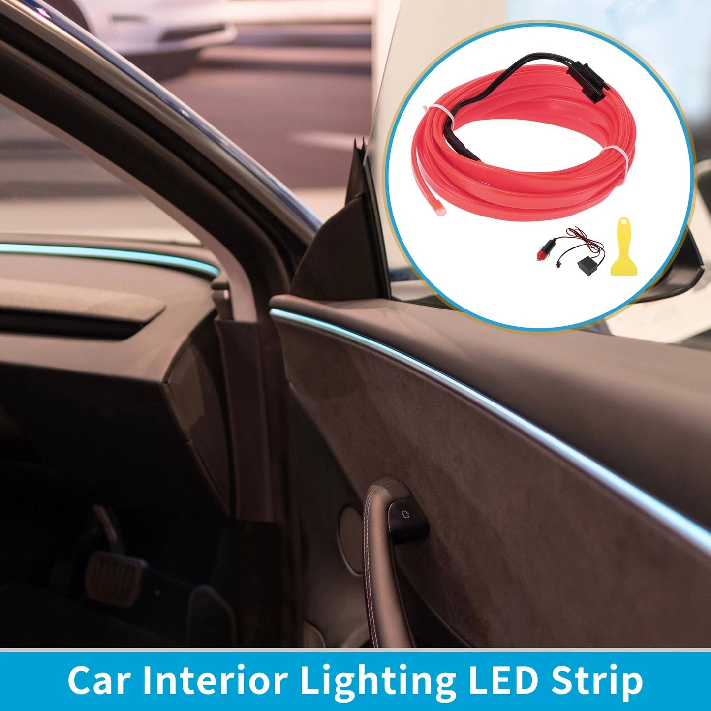 LED Strip Neon Wire Lighting for Universal Car (12V) - Pink