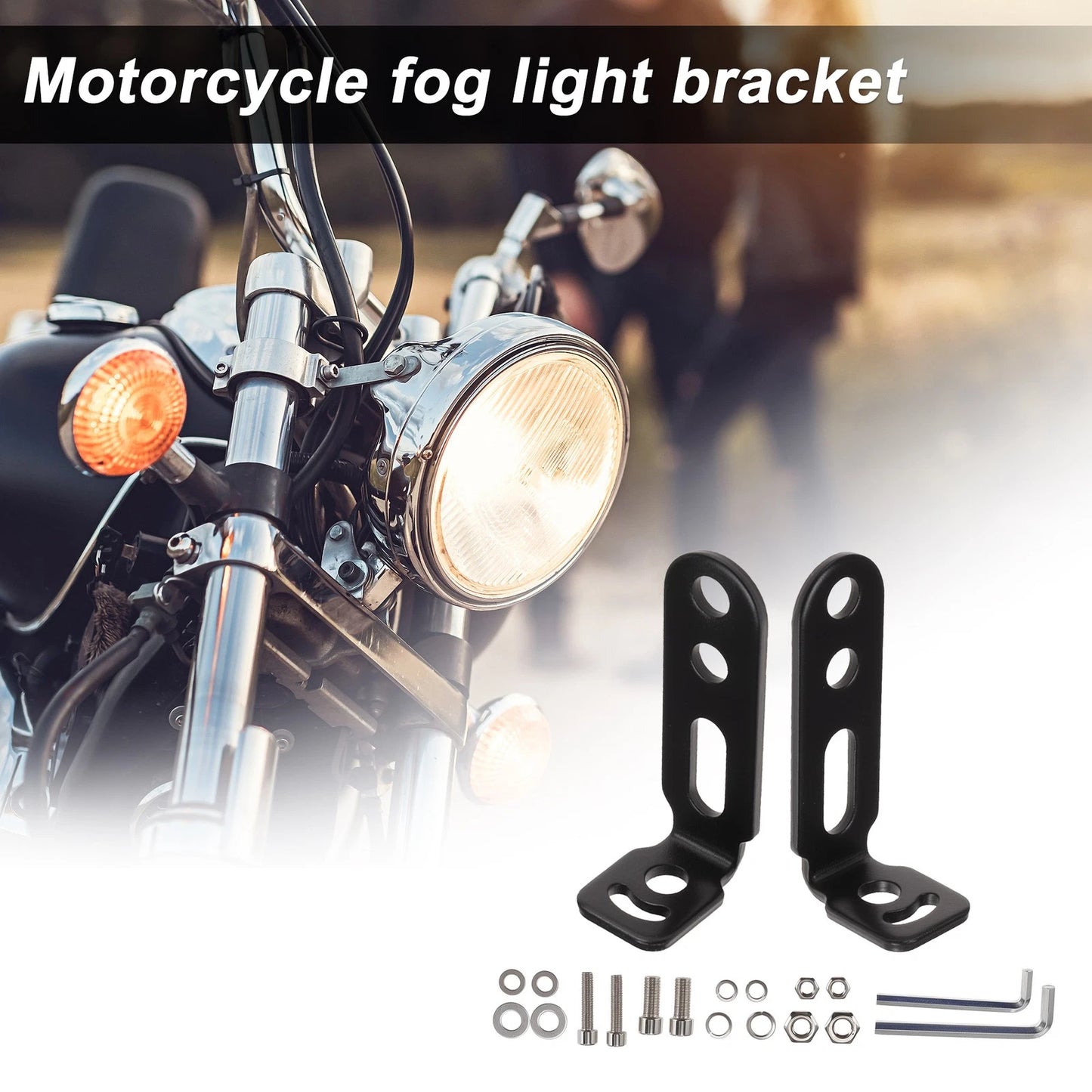 Light Bar Mounting Bracket for Motorcycle (Aluminum Alloy, Black)
