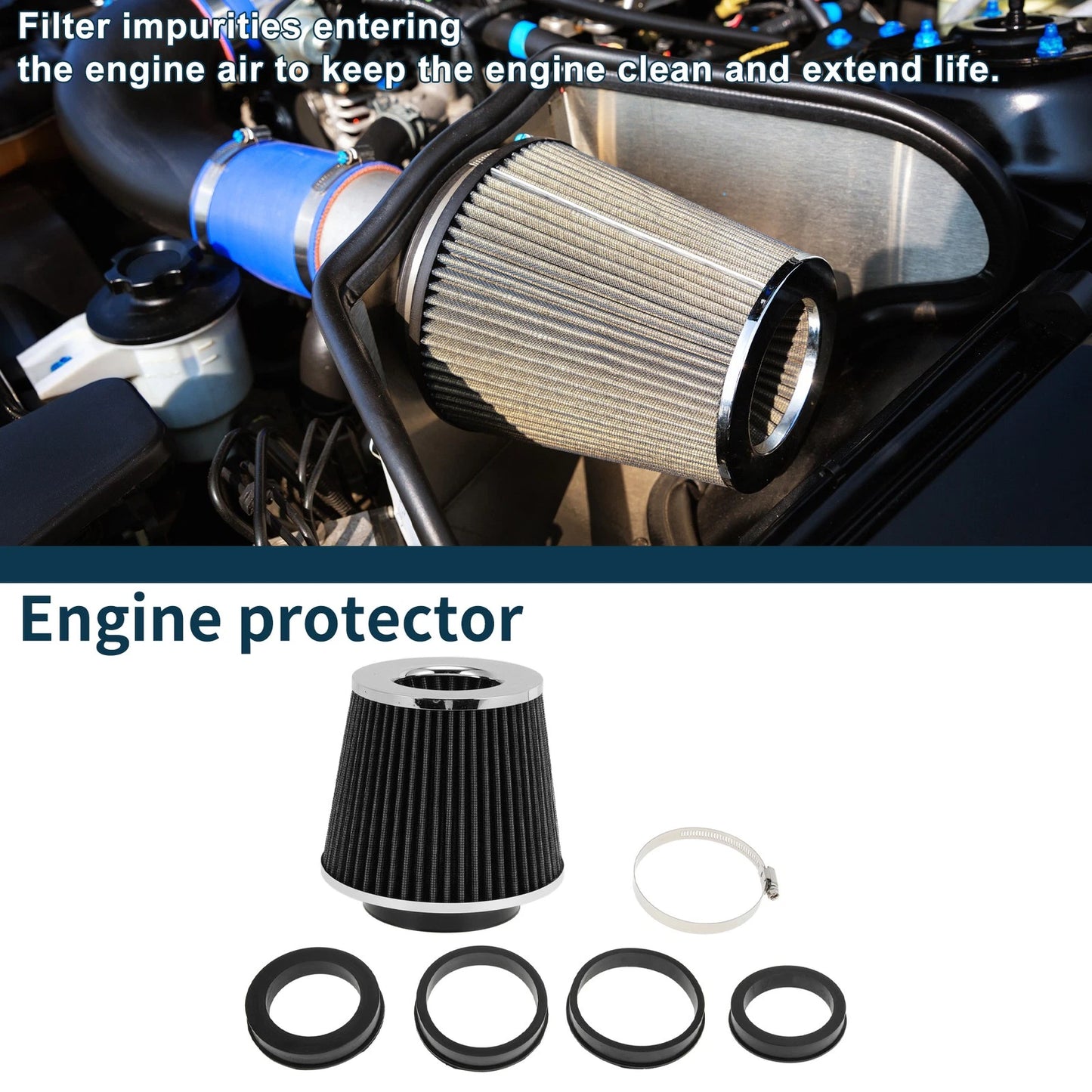 Engine Air Filter 63.5mm/70mm/76mm/80mm/89mm for Universal