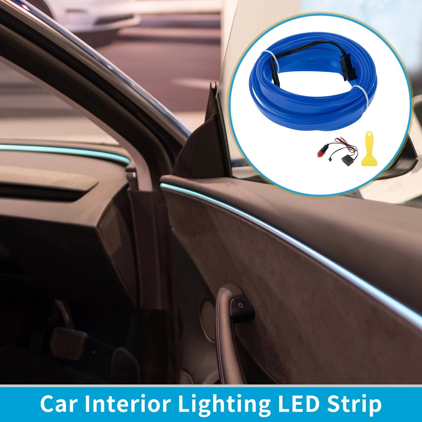 LED Strip Neon Wire Lighting for Universal Car (12V) - Blue