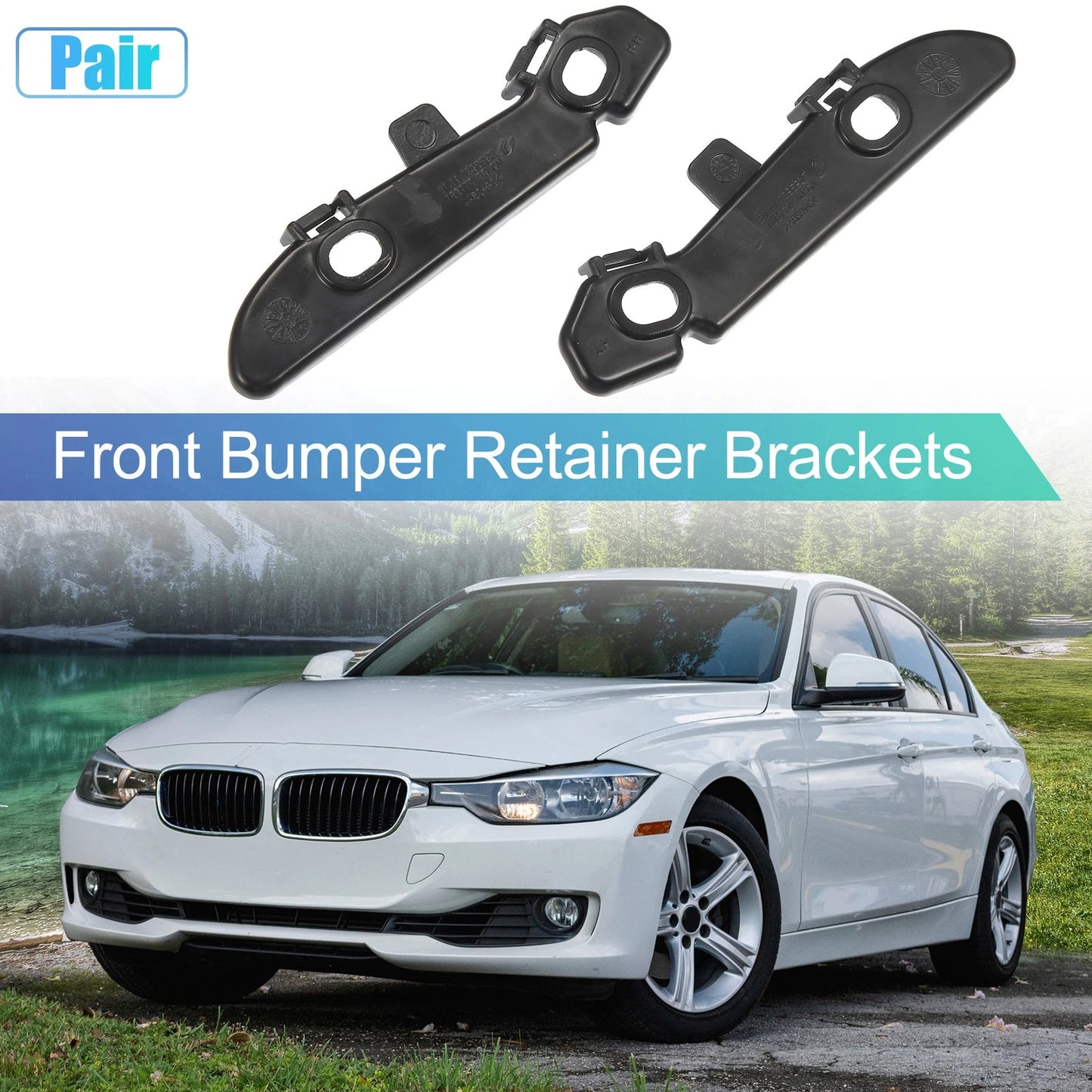 1 Pair Front Bumper Mounting Support Bracket 51117279712 for BMW 328i (2012–2016)