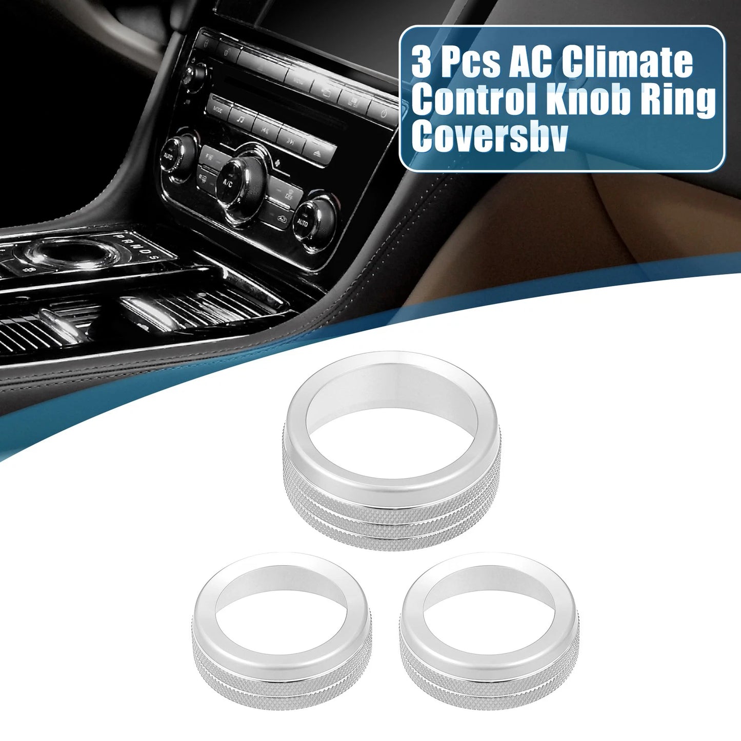 Set of 3 AC Radio Switch Knob Cover Decals for Dodge Durango (2014–2020)
