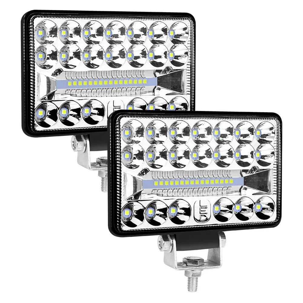 2 x 60W 3X5 Inch Chrome Rectangular LED Headlights