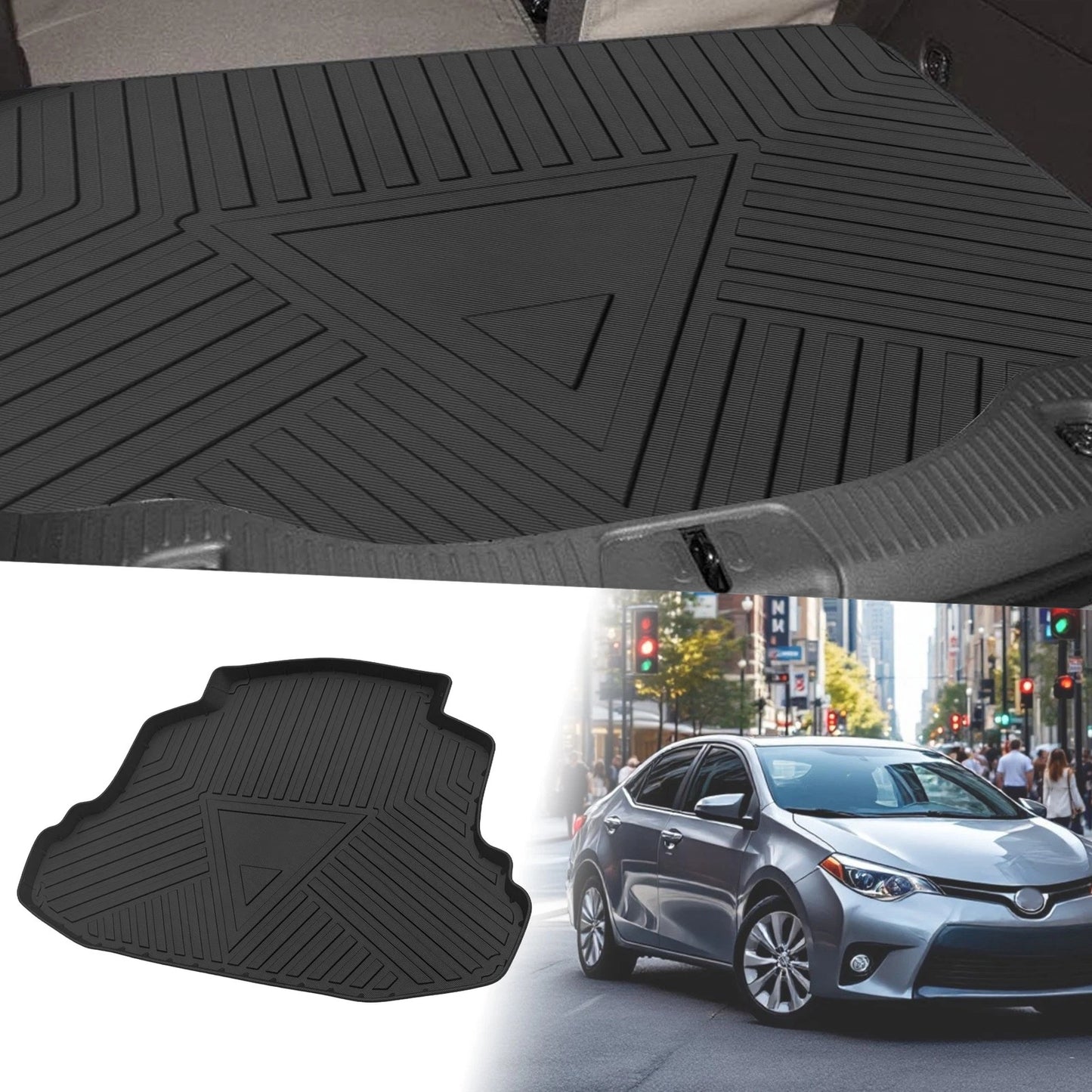Flat Face Cargo Liner Rear Trunk Mat for Toyota Corolla (2014–2019) TPE