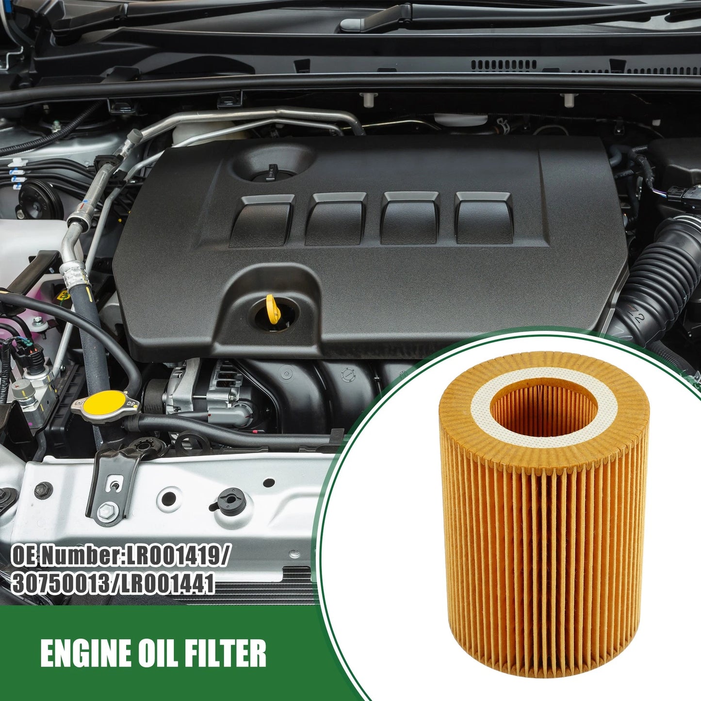 Set of 1 Engine Oil Filter for Land Rover LR2 (2008–2012) LR001419/30750013