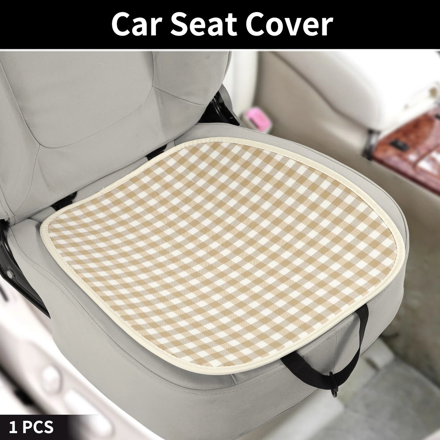 Car Bottom Seat Pad Cover for Universal Car SUV Truck (1 Pcs) Brown Cotton