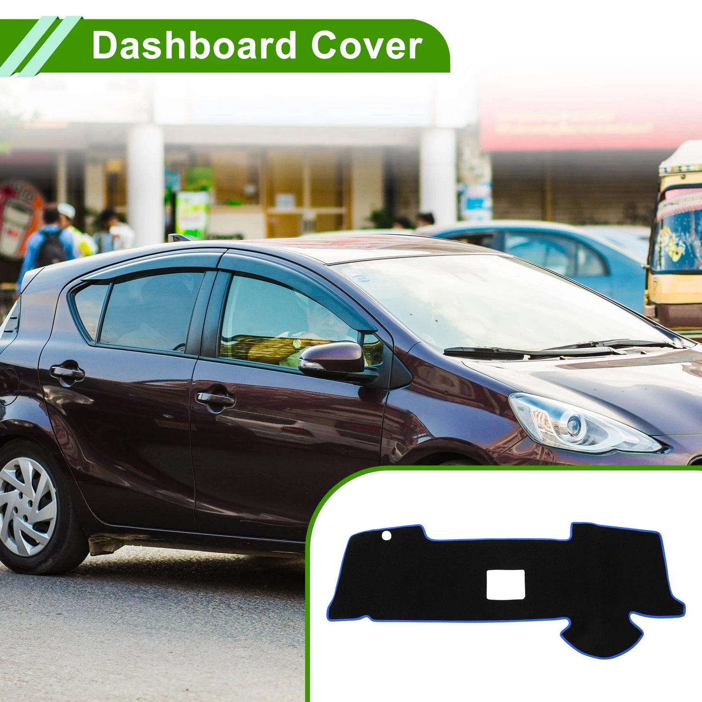 Dashboard Cover for Toyota Aqua MXPK10/MXPK11 (2011–2020) Black Blue