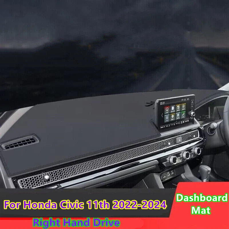 Leather Dashboard Dash Cover Protector Mat for Honda Civic (2022–2024)