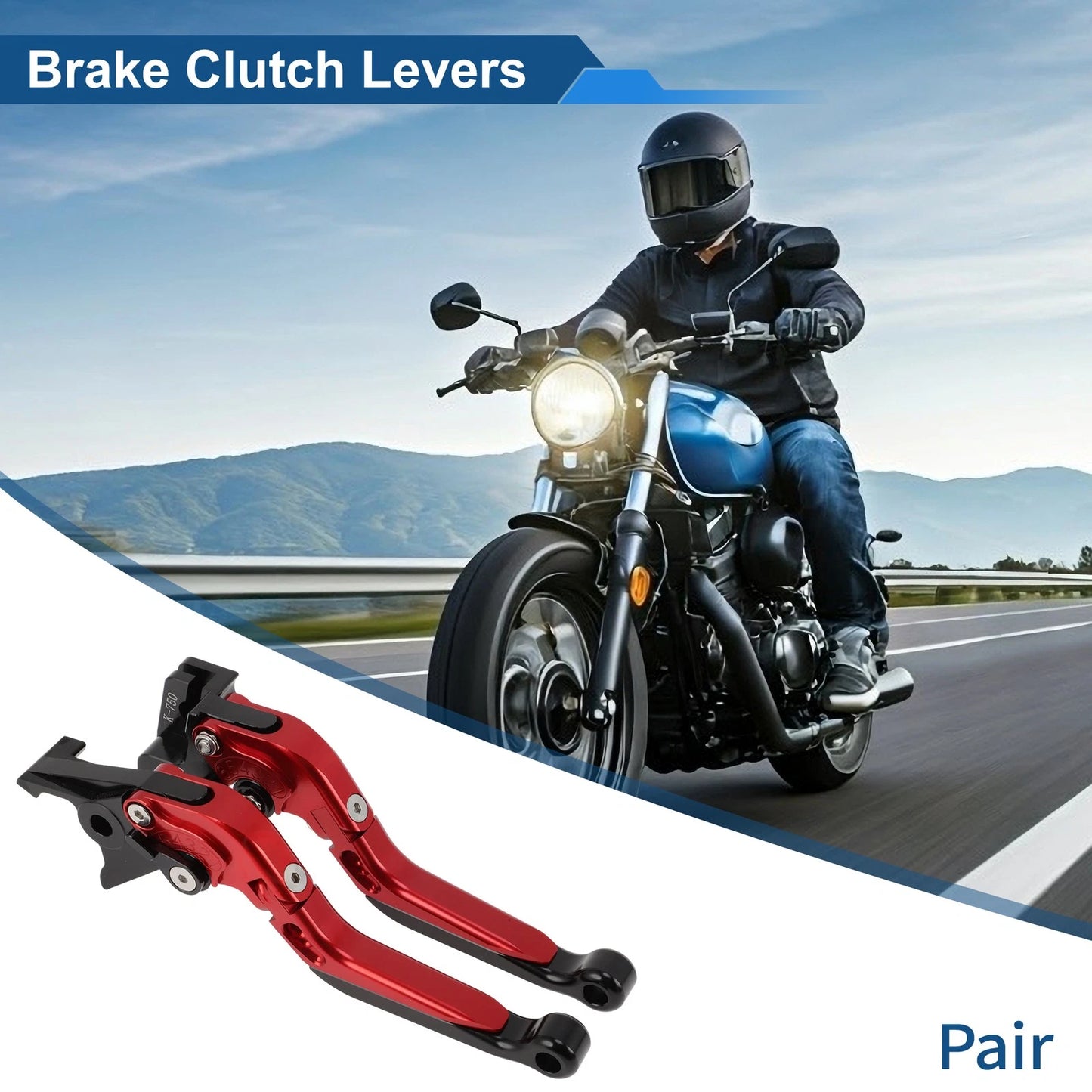 Adjustable Brake Clutch Levers for Kawasaki Z650 (2017–2023) Red Black