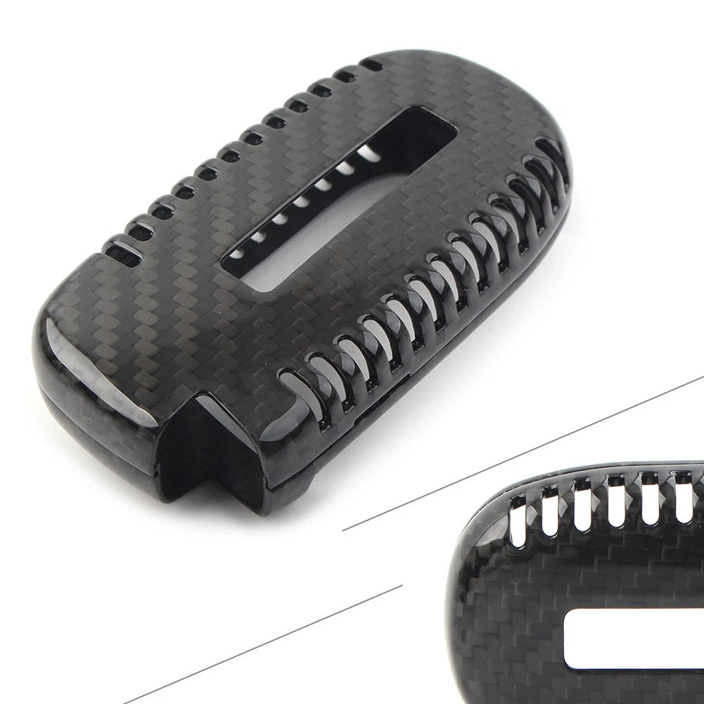Remote Key Fob Cover Case for Jeep Cherokee, Renegade (2014–2023) Carbon Fiber Black