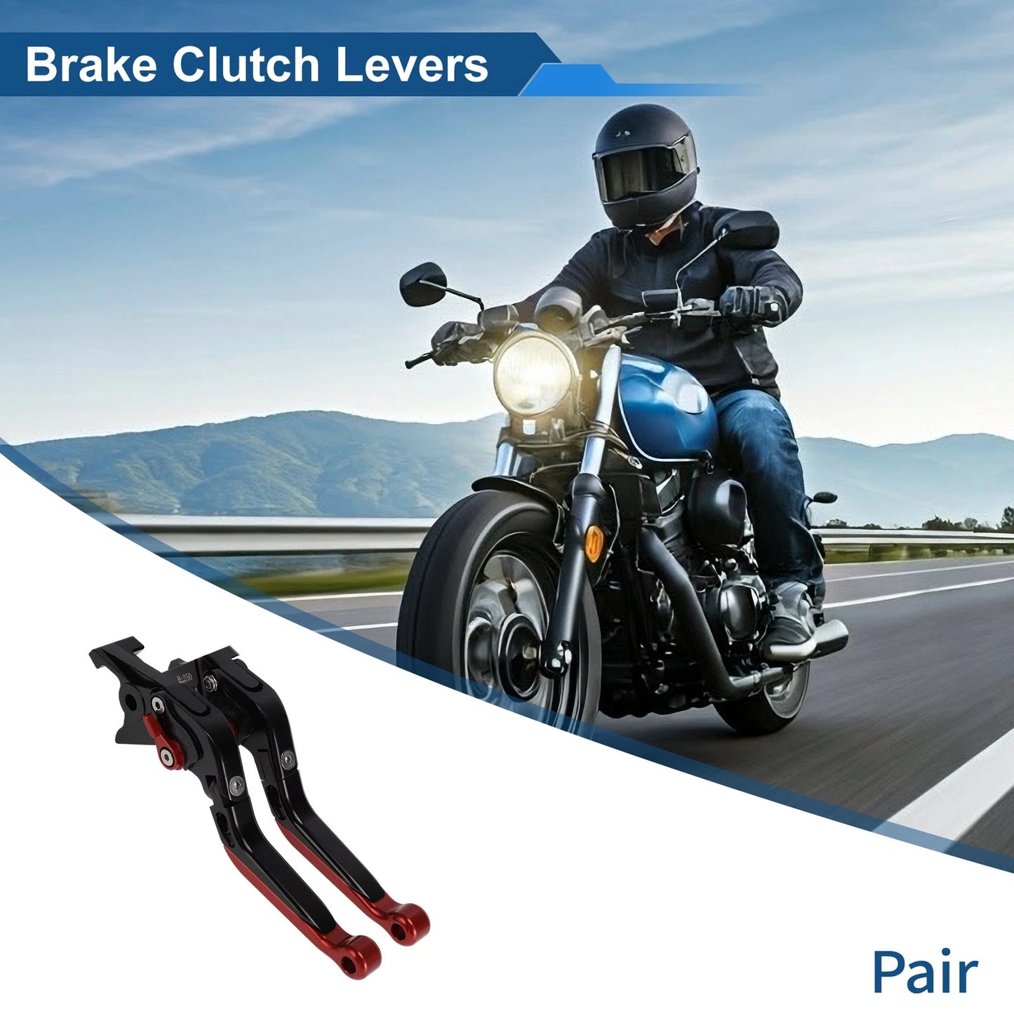 Adjustable Brake Clutch Lever for Honda Rebel 300 (2017–2022) Black Red