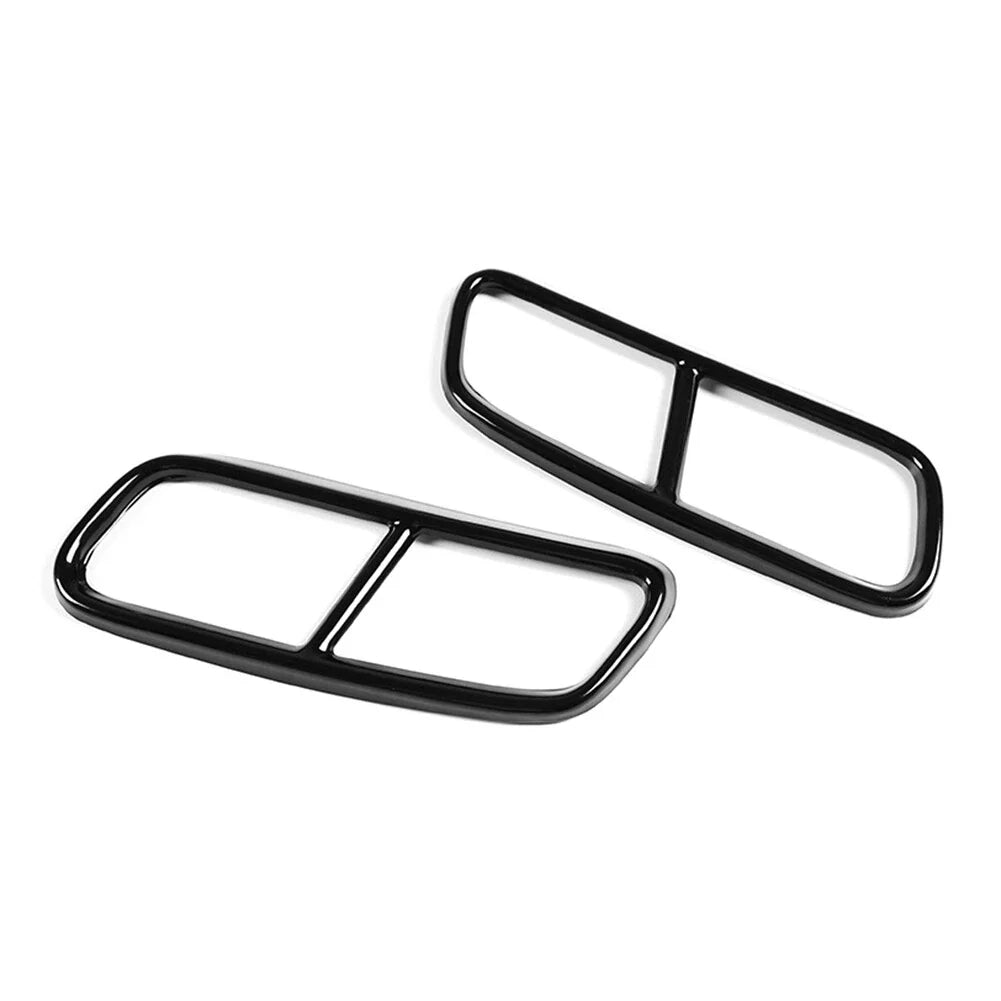 Black Rear Exhaust Muffler Tail Pipe Covers for Audi Q7 (2016-2019)