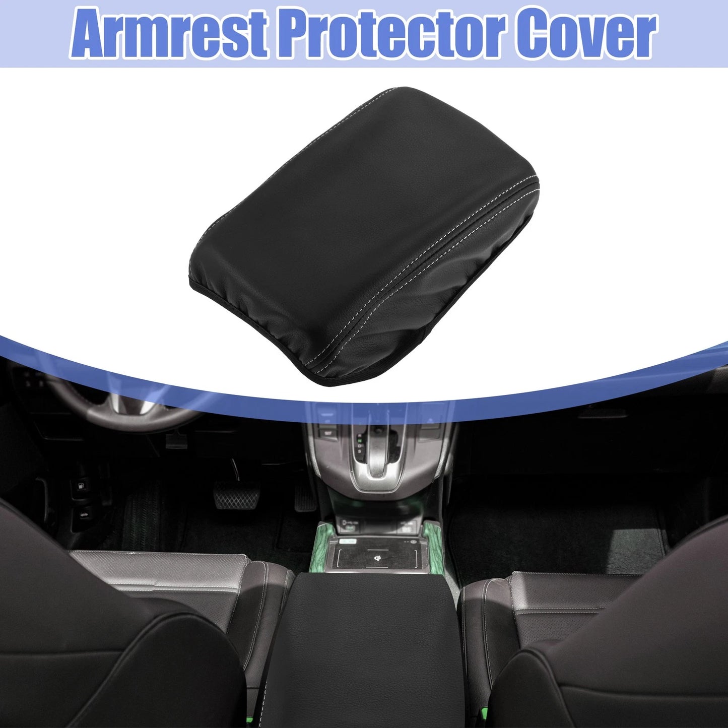 Center Console Armrest Cover for VW Golf 8 (2020–2023) Black Faux Leather