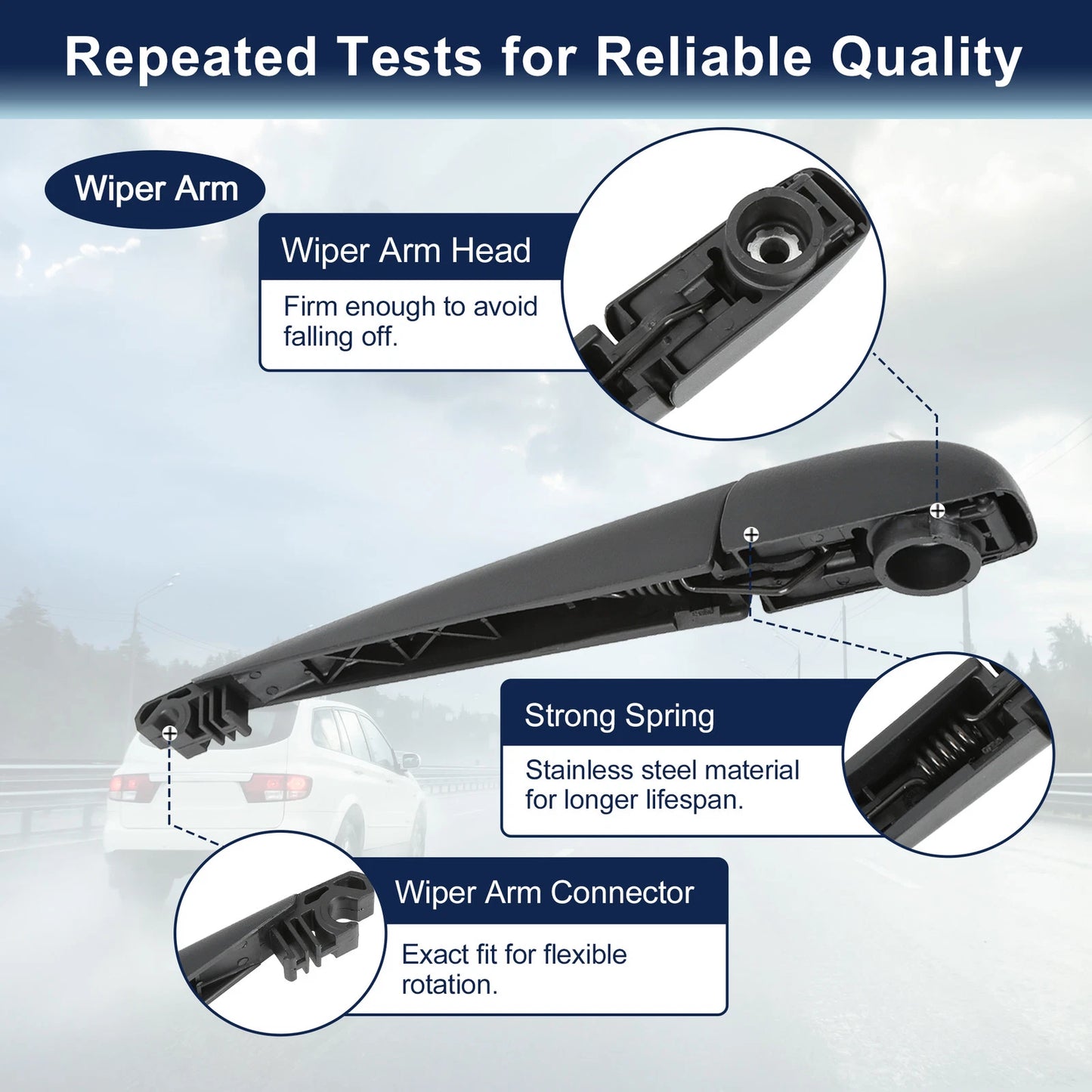 Set of 2 Rear Windshield Wiper Blade Arms for Toyota Matrix (2009–2014) 280mm