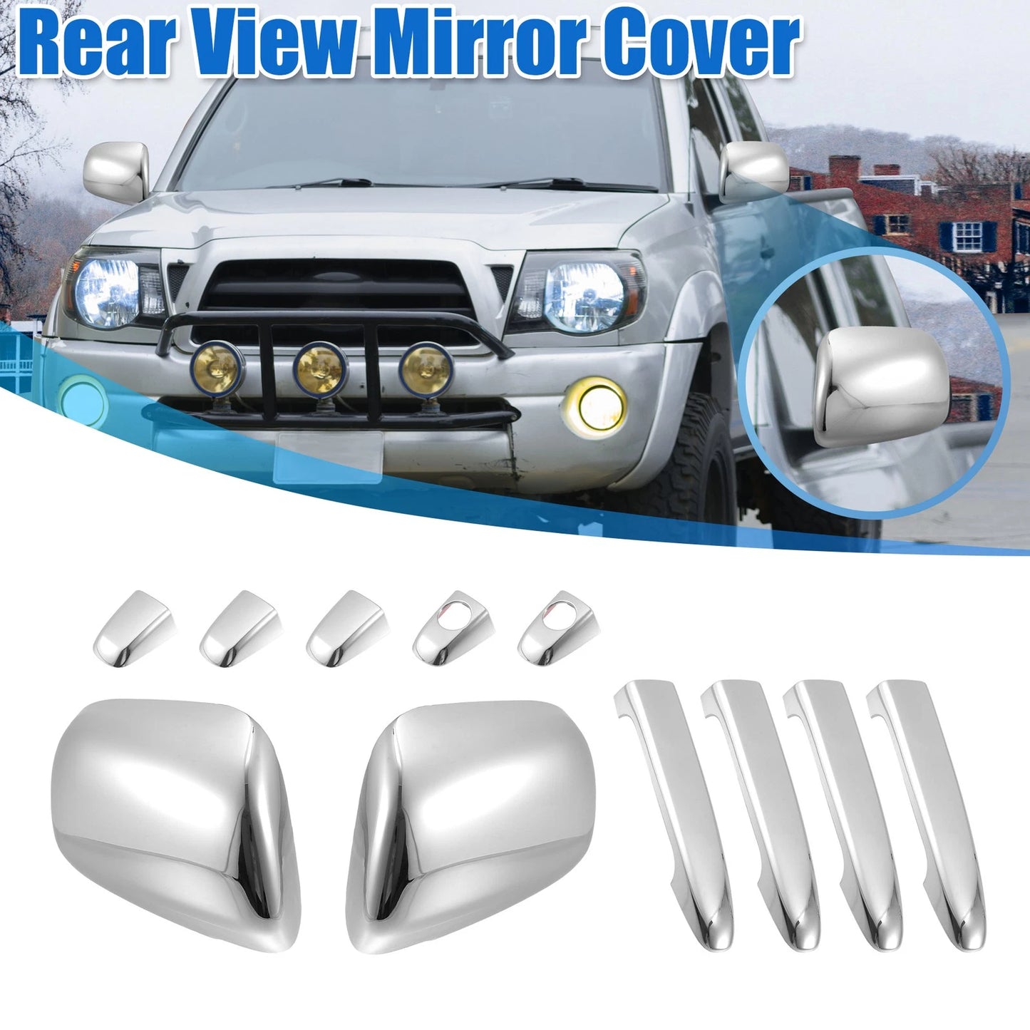 Set of 4 Chrome Plated Mirror Cover Door Handle Covers for Toyota