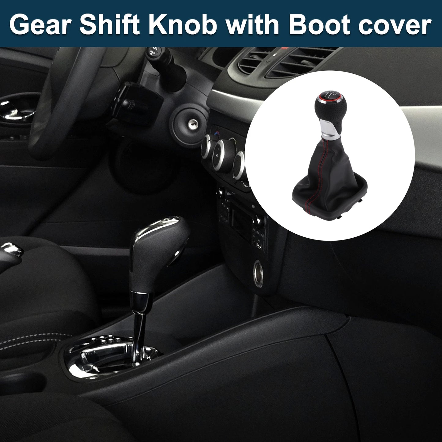5 Speed Gear Shift Knob with Boot Dust Cover for Audi A3 S3 (2003–2013)