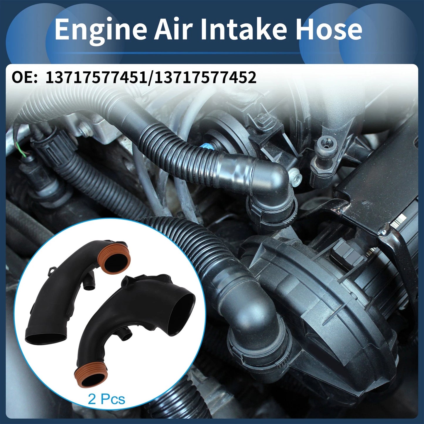 Engine Air Intake Hose for BMW 5 6 7 Series X5 X6 E70 (No. 13717577451)