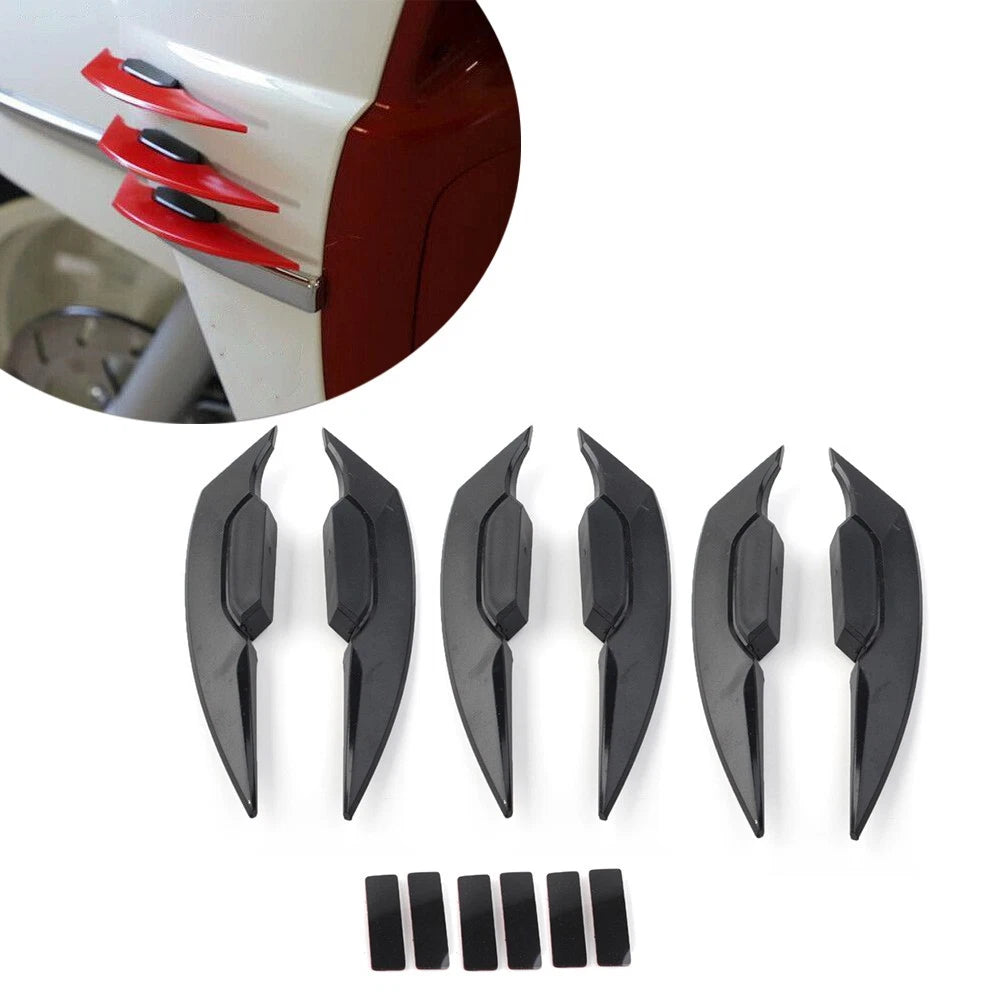 Set of 4 Front Bumper Canards Splitter Fins for Universal Fit