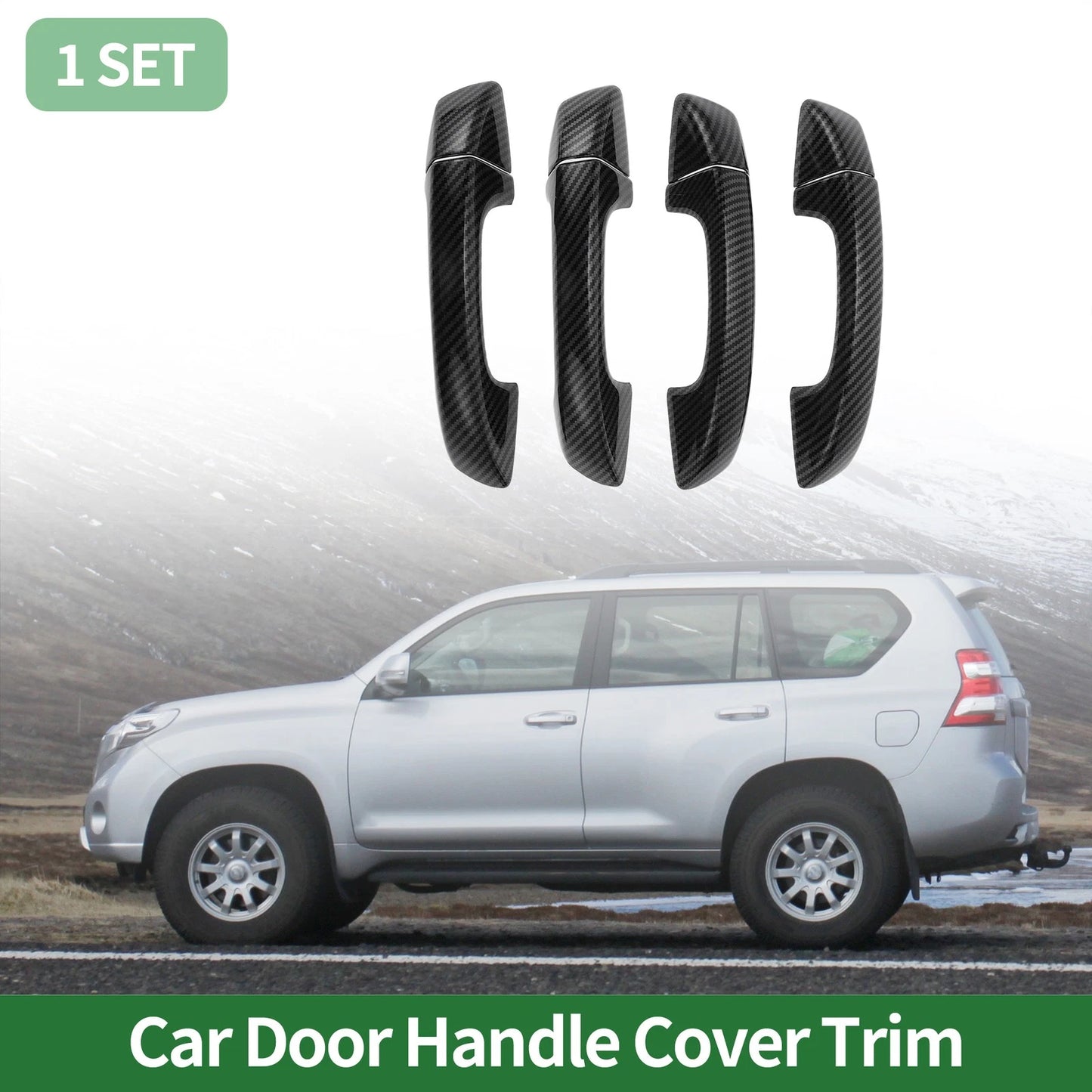 Car Door Handle Cover Trim for VW Golf MK6 (2009–2012) Carbon Fiber Black