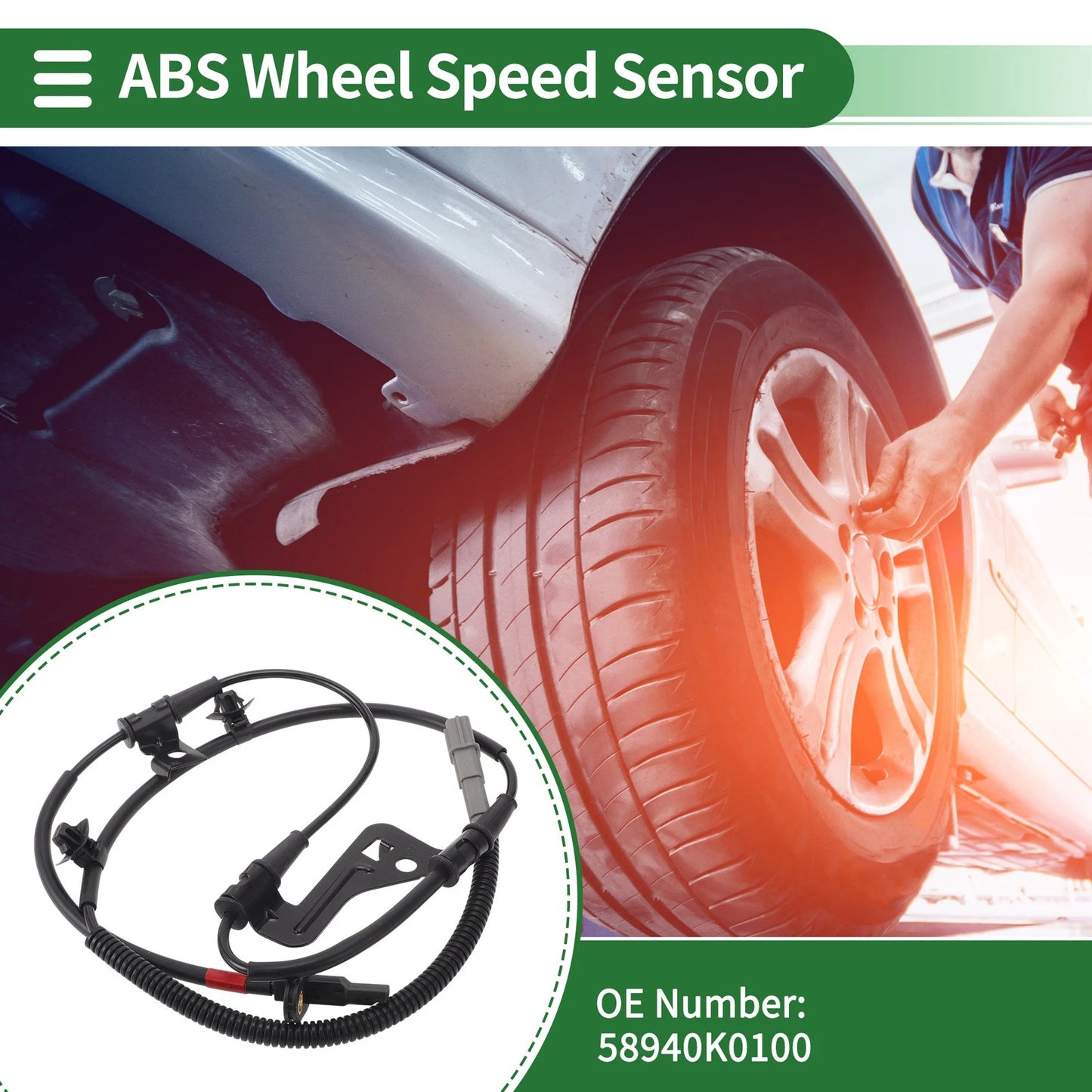 ABS Wheel Speed Sensor No. 58940K0100 for Kia Soul (2020–2022) Front Right