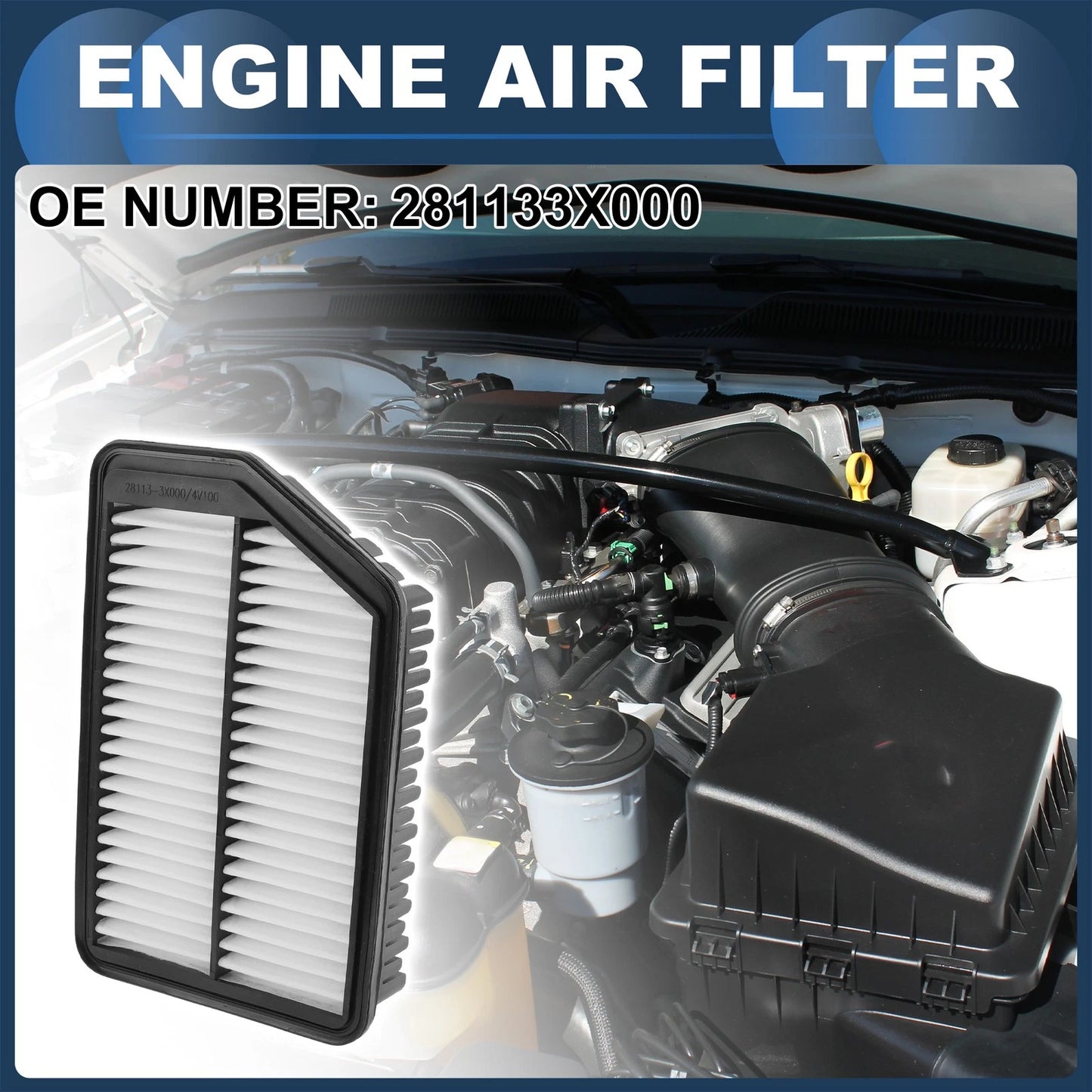 Car Engine Air Filter No. 281133X000 for Hyundai Elantra 1.8L 2.0L (2011–2016)