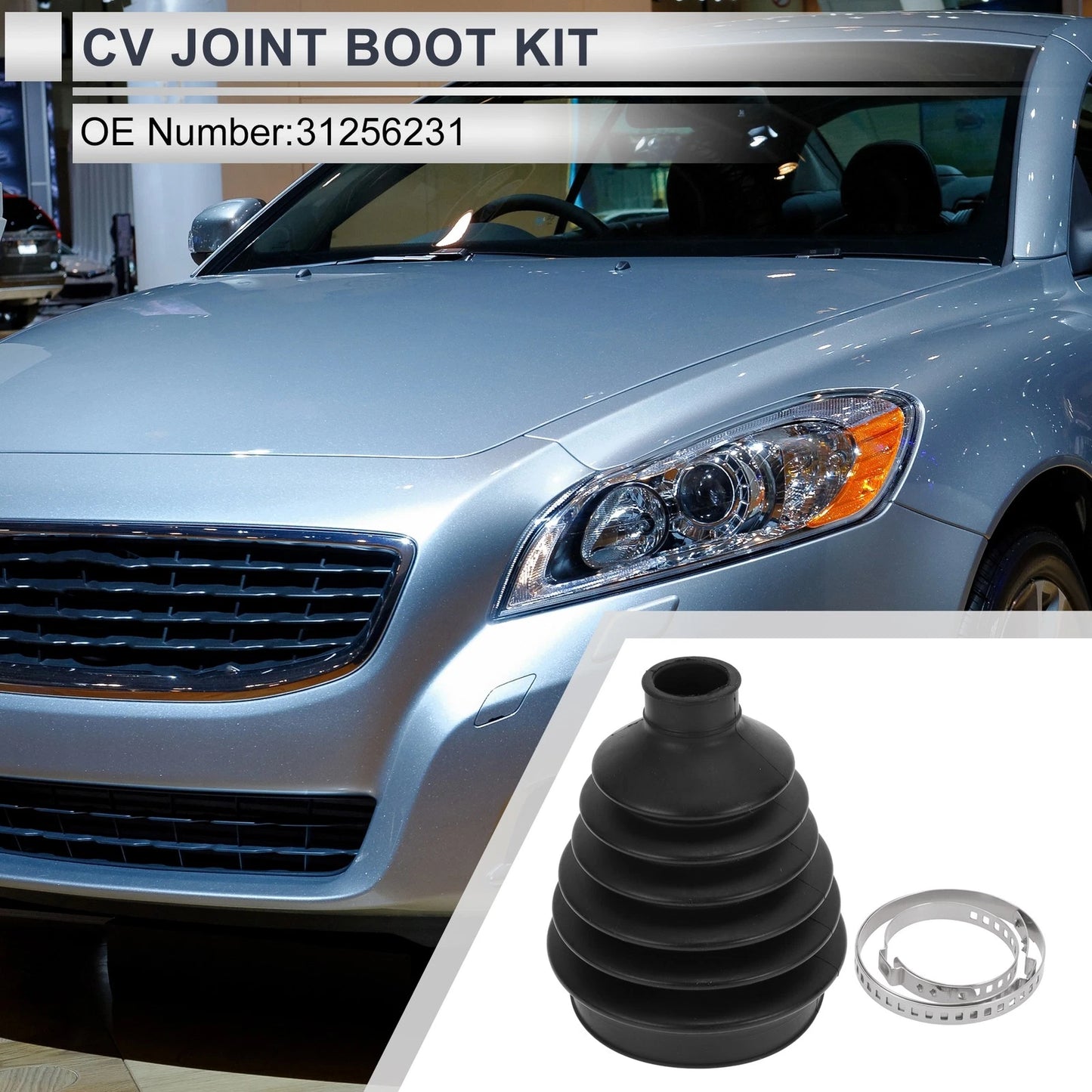 Outer CV Joint Boot Kit with Clamps for Volvo C70 (1999–2004) 31256231