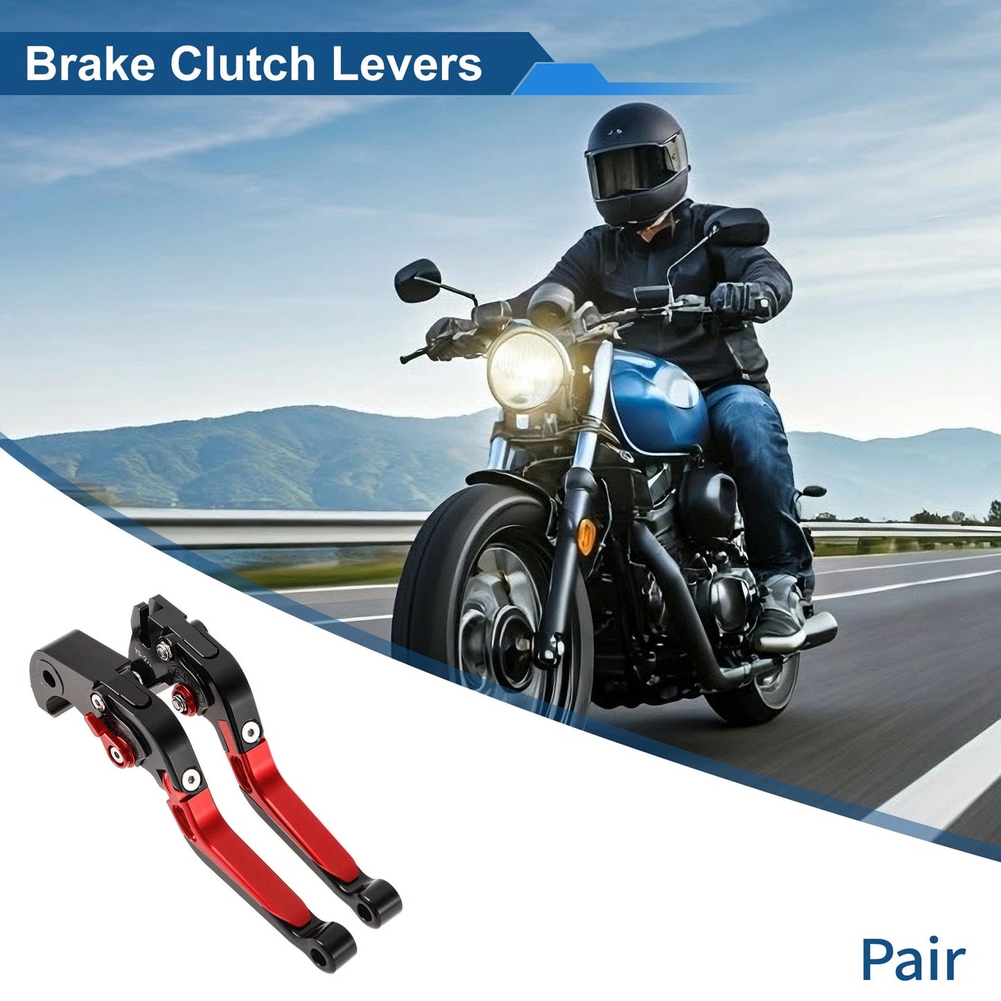 Brake Clutch Levers for Kawasaki ZX10R (2006–2015) Black Head Red Handle