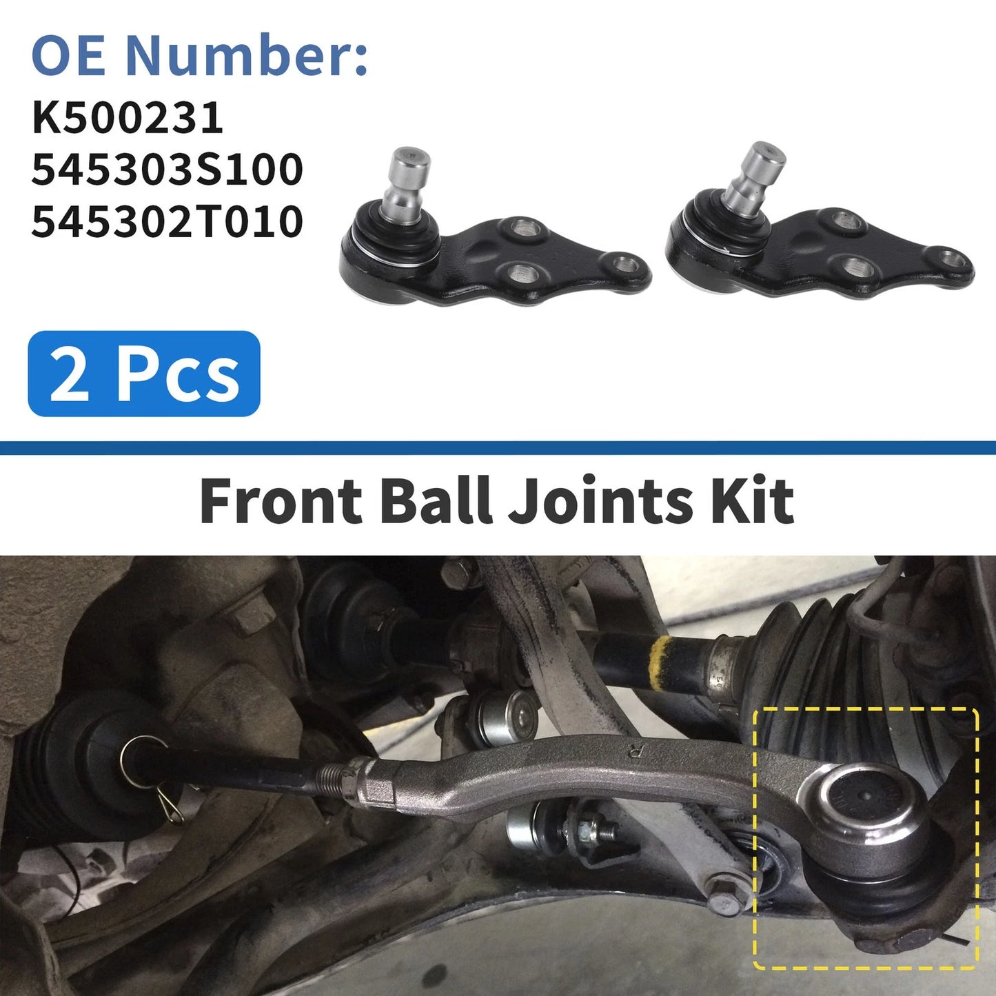 2X Front Lower Ball Joints for Hyundai Sonata (2011–2014) K500231/545303S100