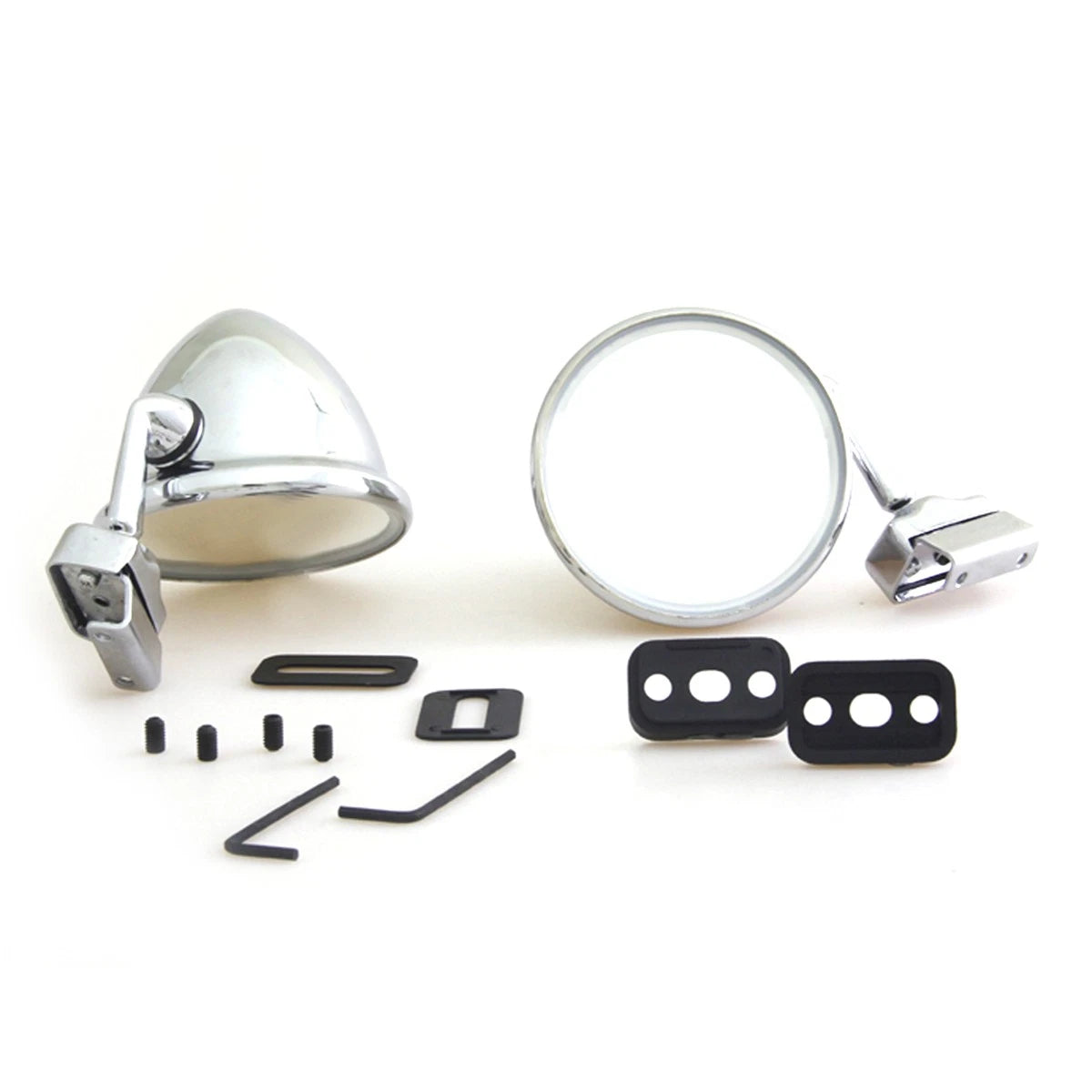 Set of 2 Chrome Door Flat Mirrors