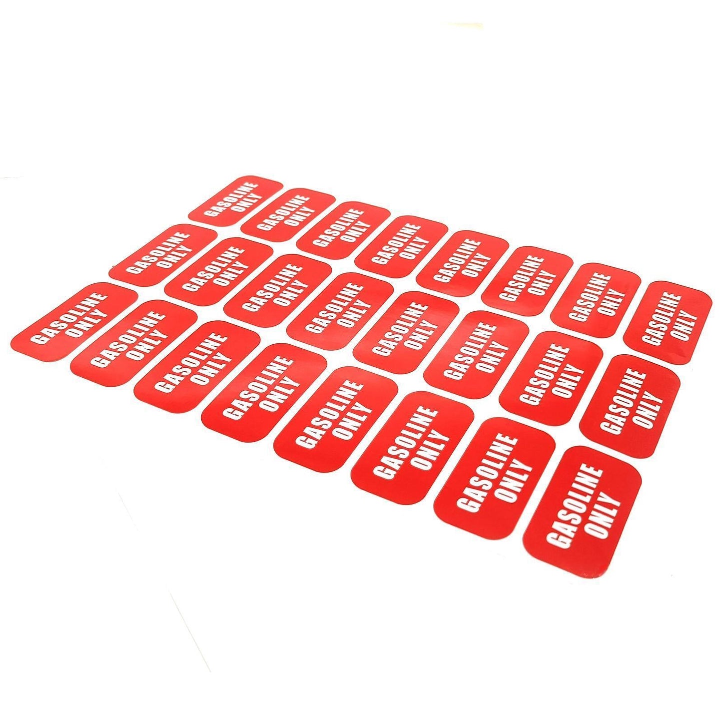 Gasoline Only Fuel Caution Warning Decal for Universal Vehicles (1"x 2")