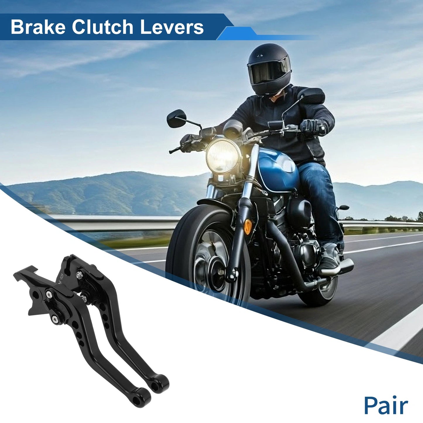 Adjustable Short Brake Clutch Levers for Kawasaki ZX6R/ZX636R/ZX6RR (2000–2004) Black