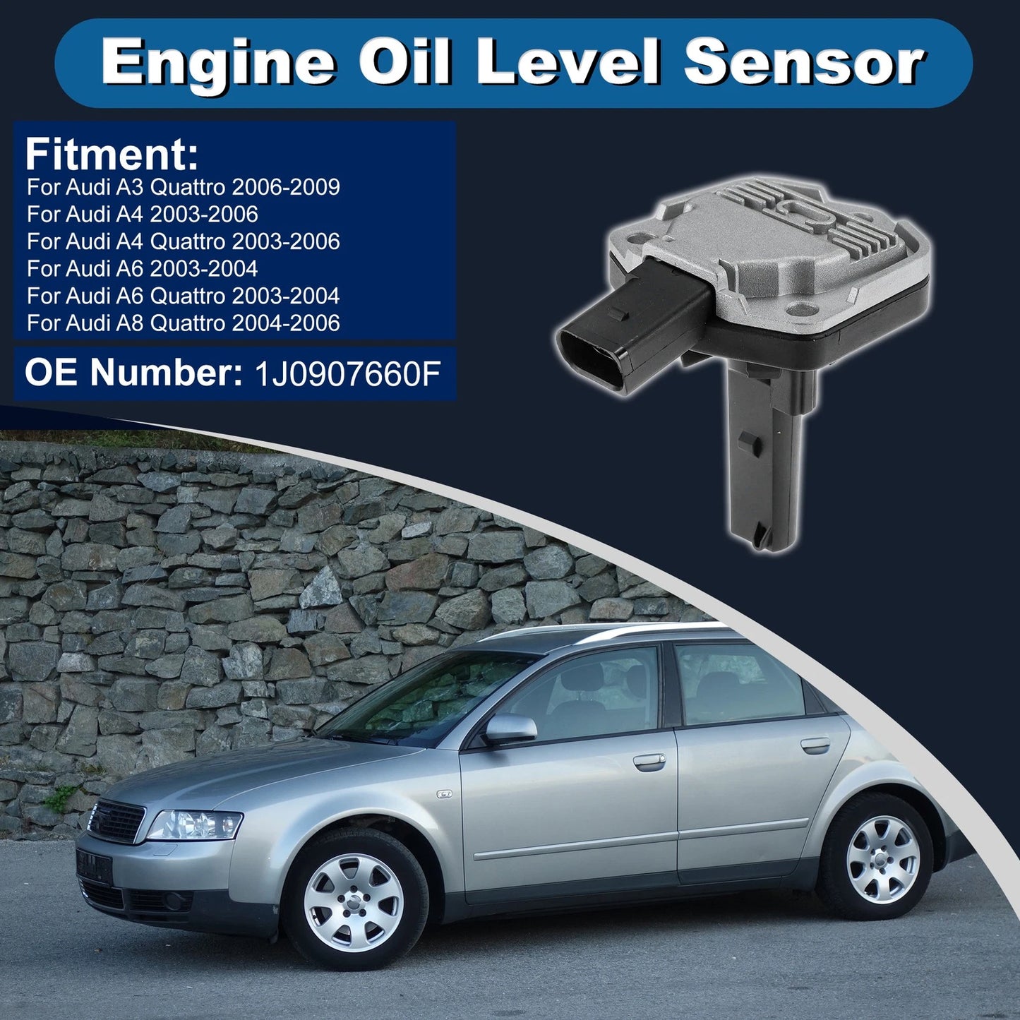 Engine Oil Level Sensor for Audi A3 Quattro (2006–2009) 1J0907660F