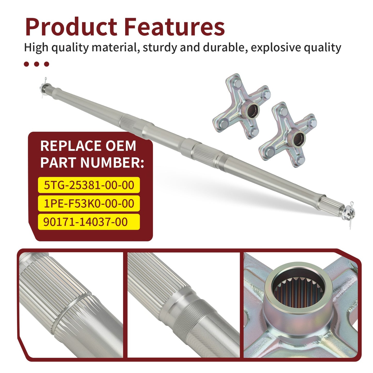 Rear Axle Shaft with Wheel Hub for Yamaha YFZ450 (2004–2023)