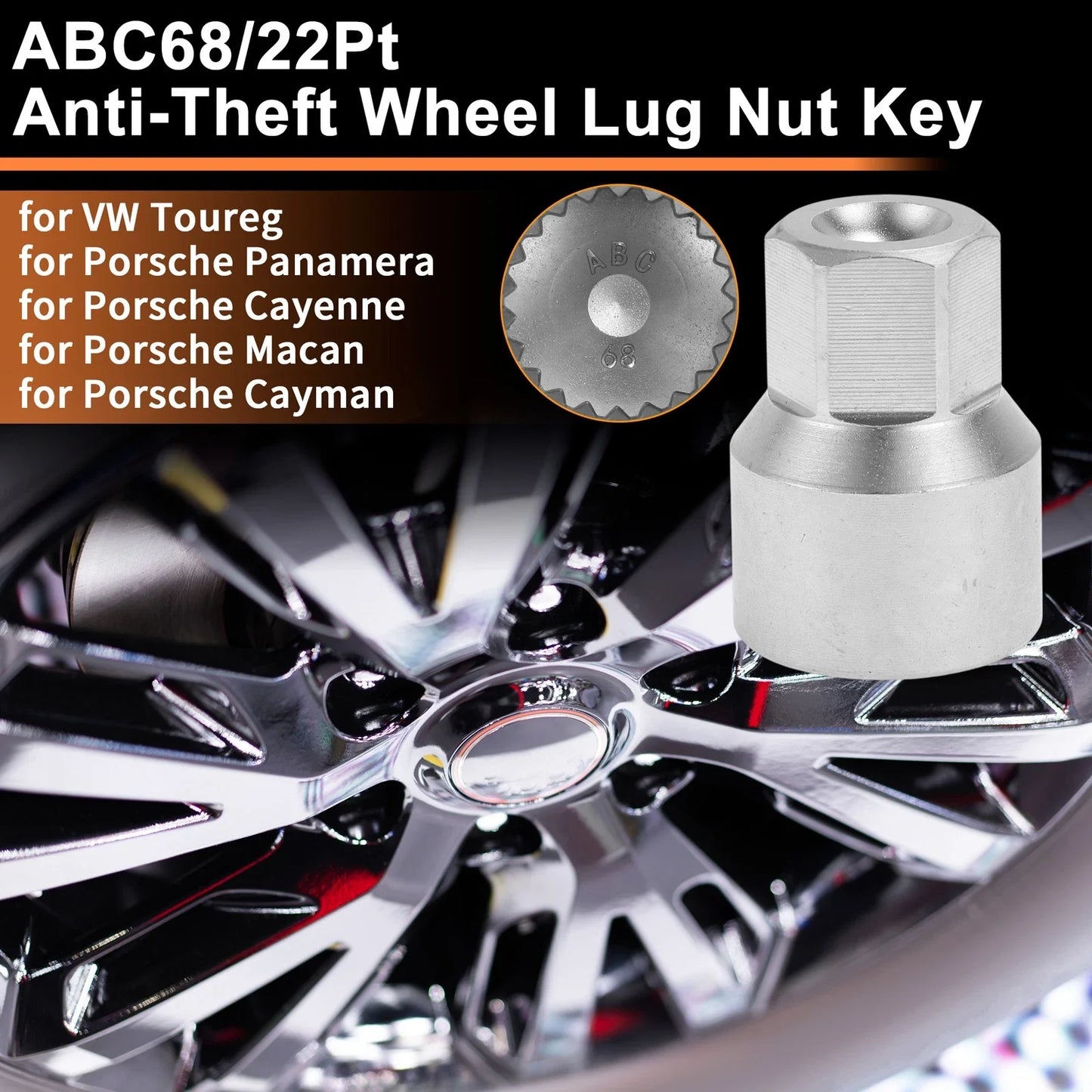 Wheel Lock Lug Nut Key Socket Tool for VW Touareg (2004-2018)