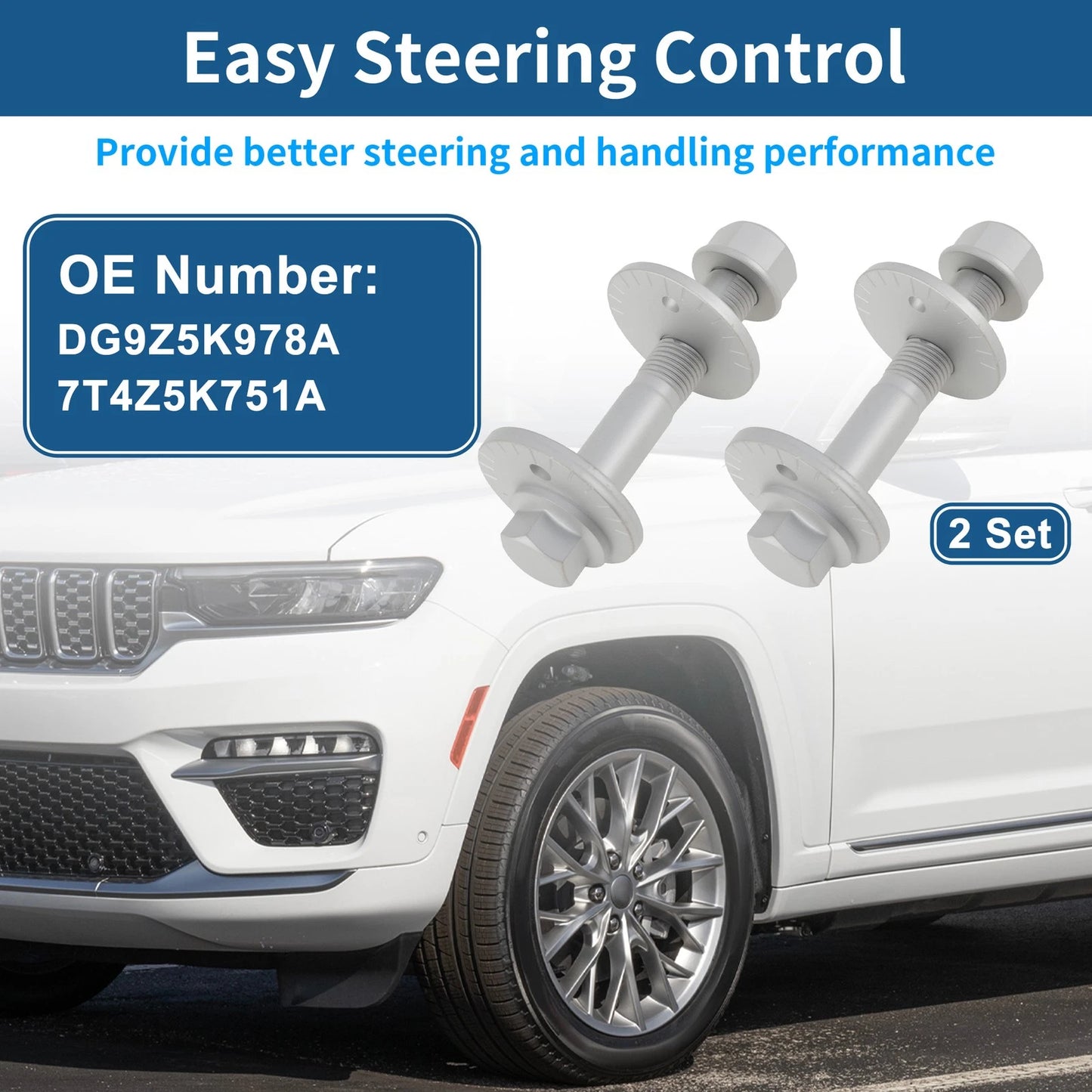 Set of 2 Rear Control Arm Suspension Camber Bolts for Ford Edge (2007–2024) DG9Z5K978A