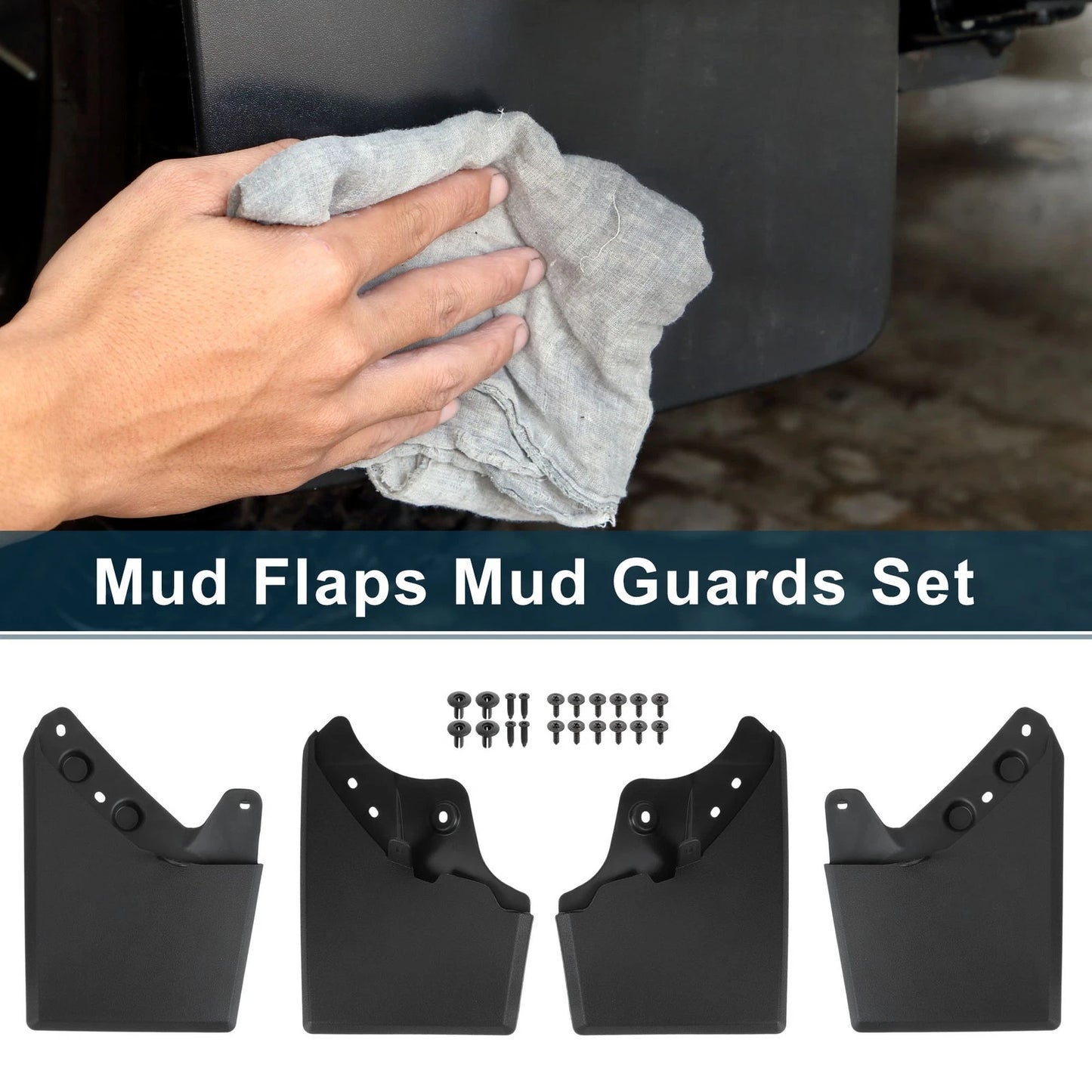 Mud Flaps Kit for Toyota Tacoma (2024–2025) Splash Guards, No-Drill