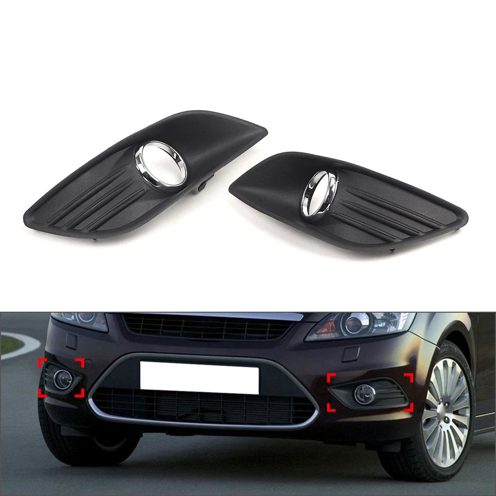 Set of 2 Front Bumper Fog Light Grille Covers for Ford Focus (2009–2011)