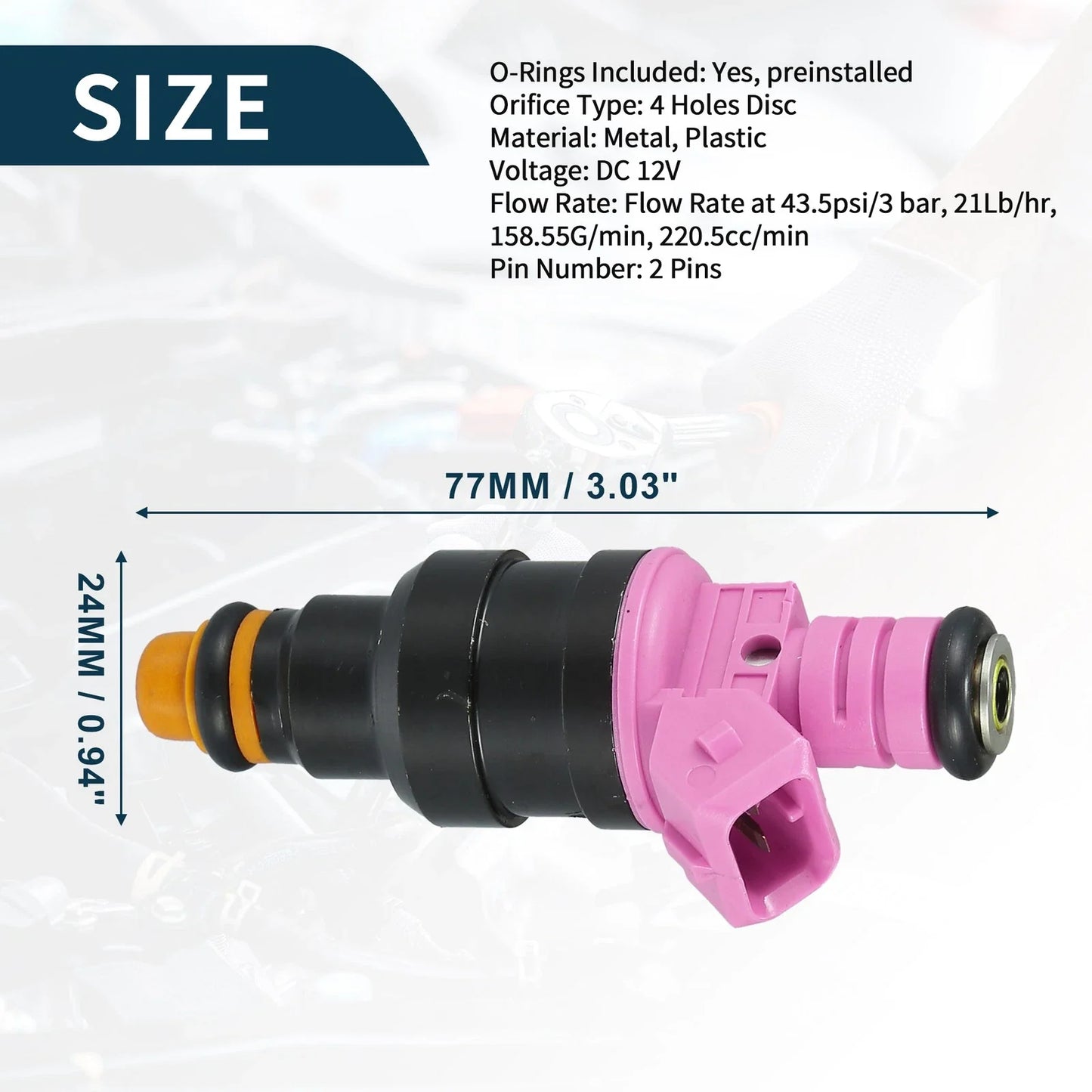 Fuel Injector 3.9L for Dodge Ram 1500 (1997-2001) - 6 x Pink Injectors