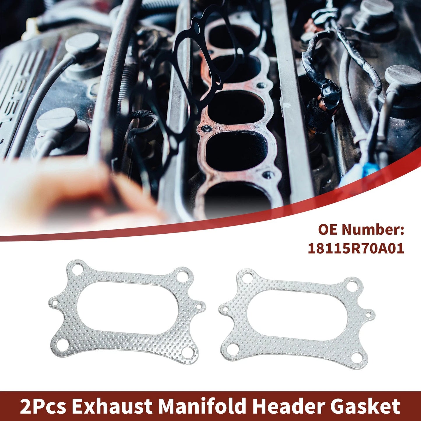 2X Exhaust Manifold Header Gasket for Honda Odyssey (2008–2020) No. 18115R70A01