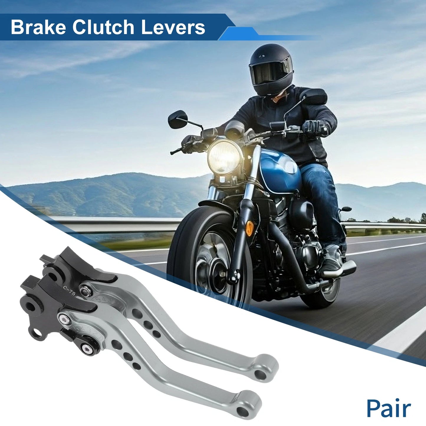 Adjustable Short Brake Clutch Levers for BMW R Nine T (2014–2016) Titanium Tone
