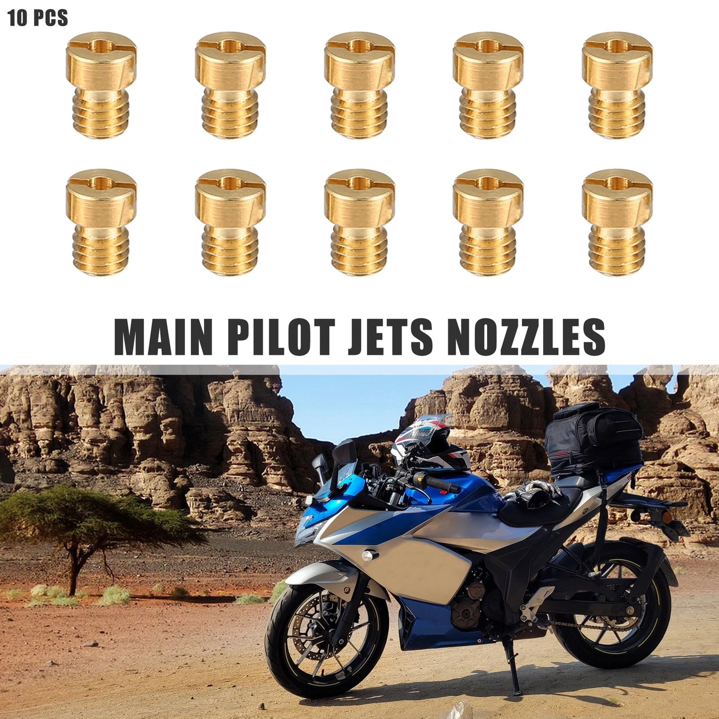 10pcs Main Jets Nozzles for Universal Motorcycle (75-98)