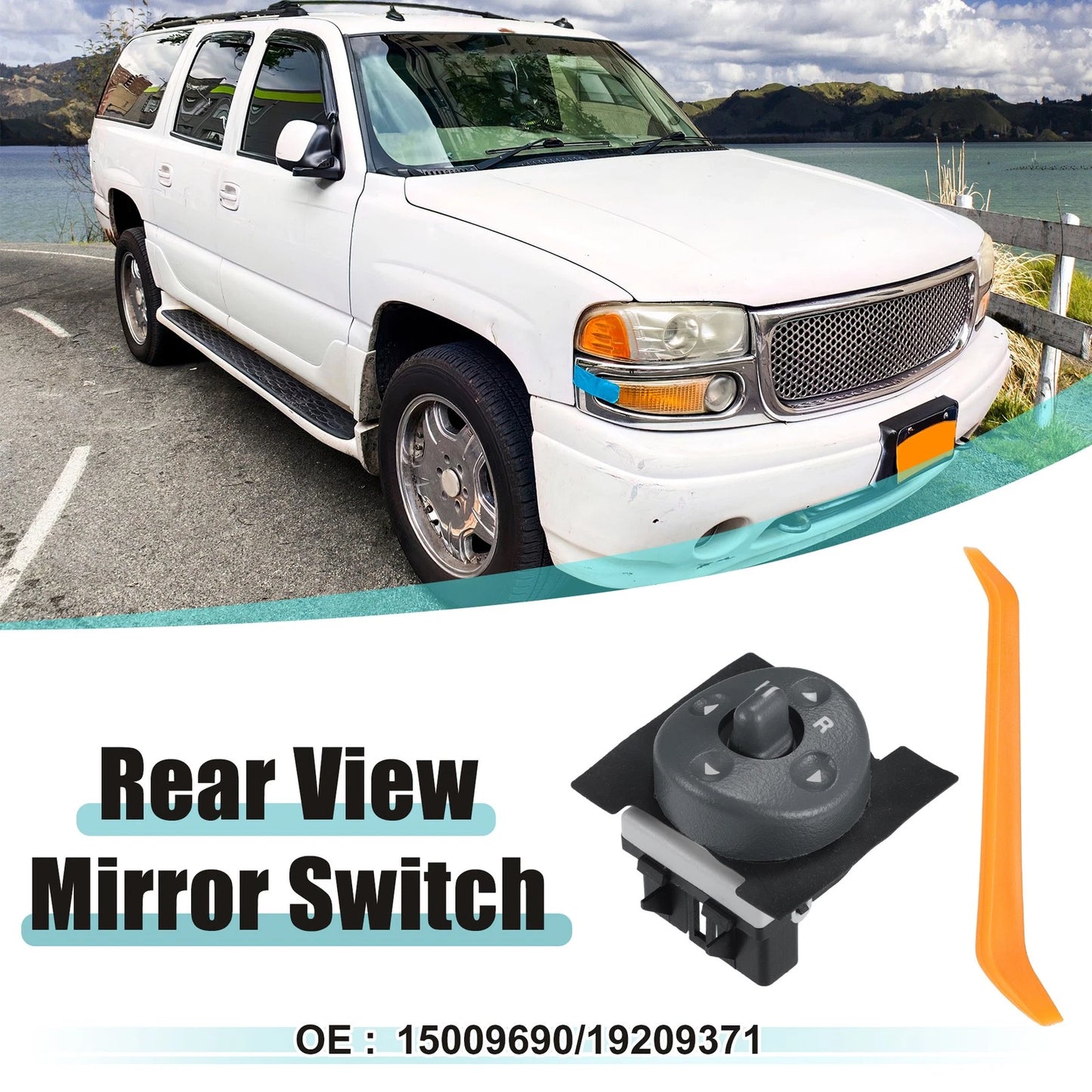 Set of 1 Rear View Mirror Remote Control Switch for GMC (No. 15009690/19209371)